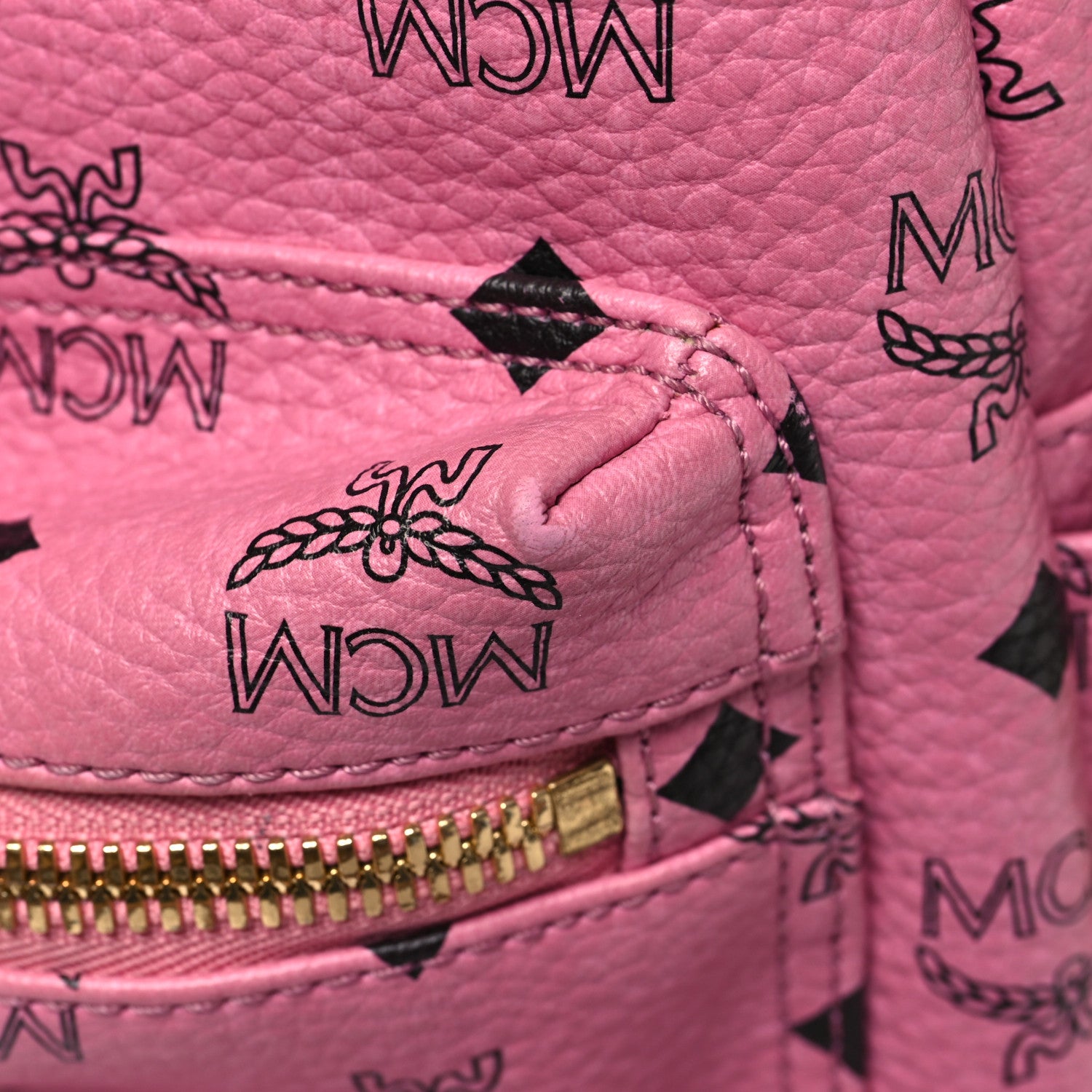 MCM Visetos Small Side Stud Stark Backpack Pink 10 of 10