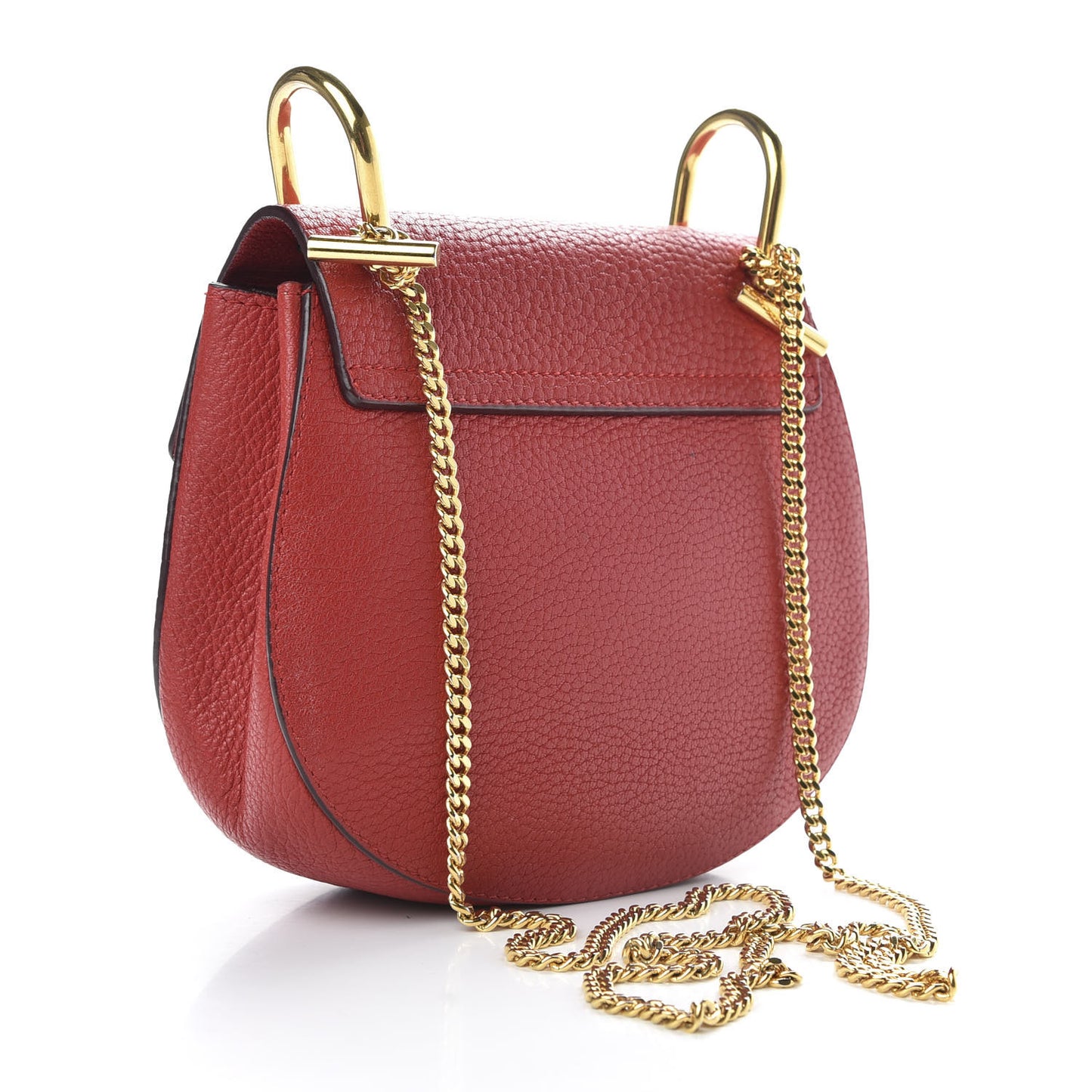 Grained Lambskin Mini Drew Shoulder Bag Plaid Red