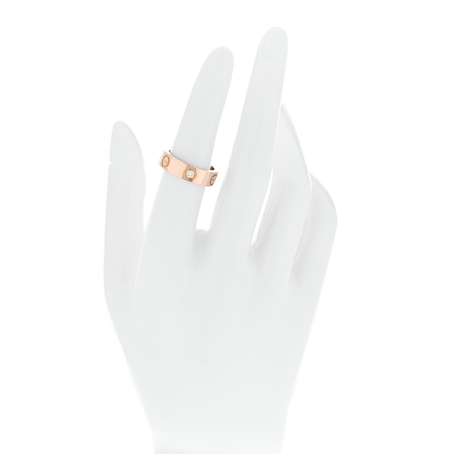 18K Pink Gold 3 Diamond 5.5mm LOVE Ring 52 6