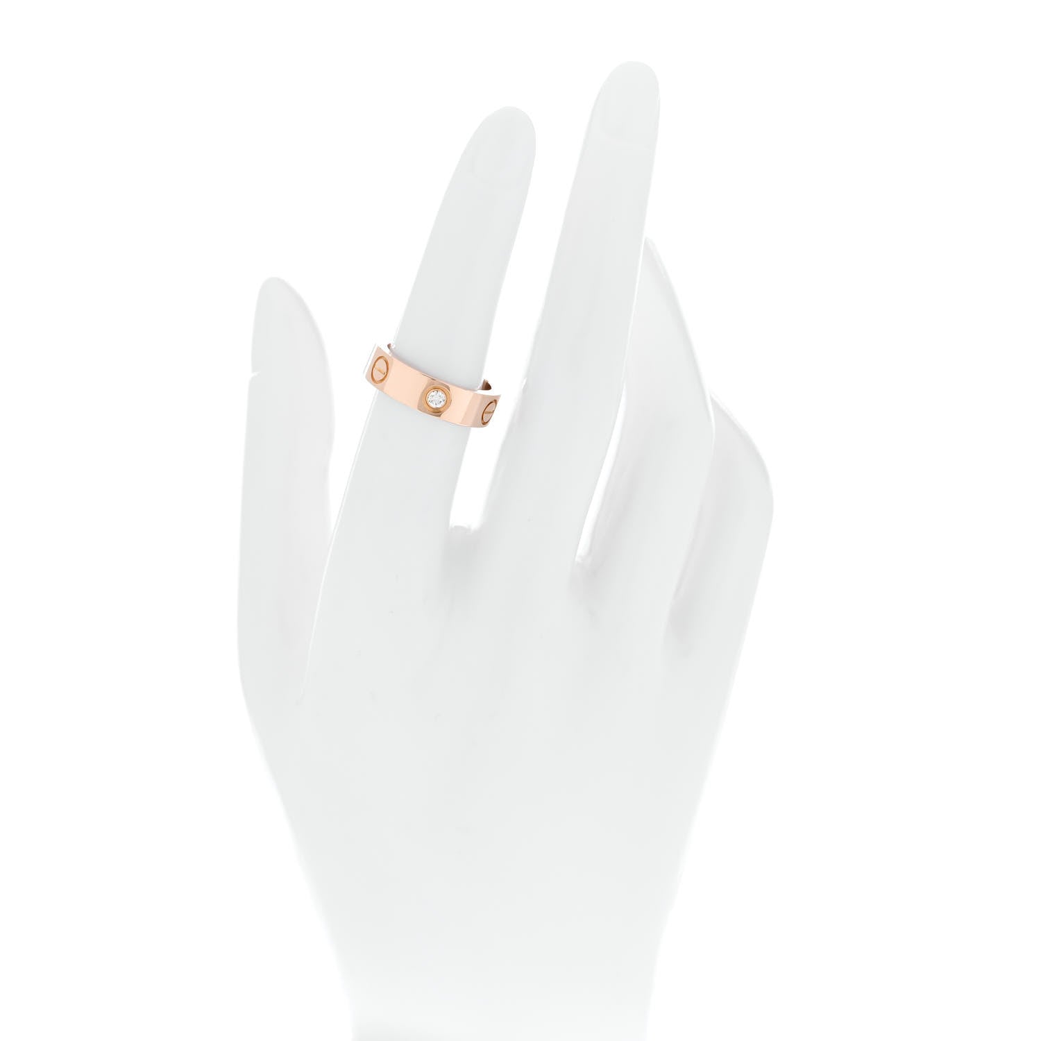 Cartier 18K Pink Gold 3 Diamond 5.5mm LOVE Ring 52 6 2 of 4