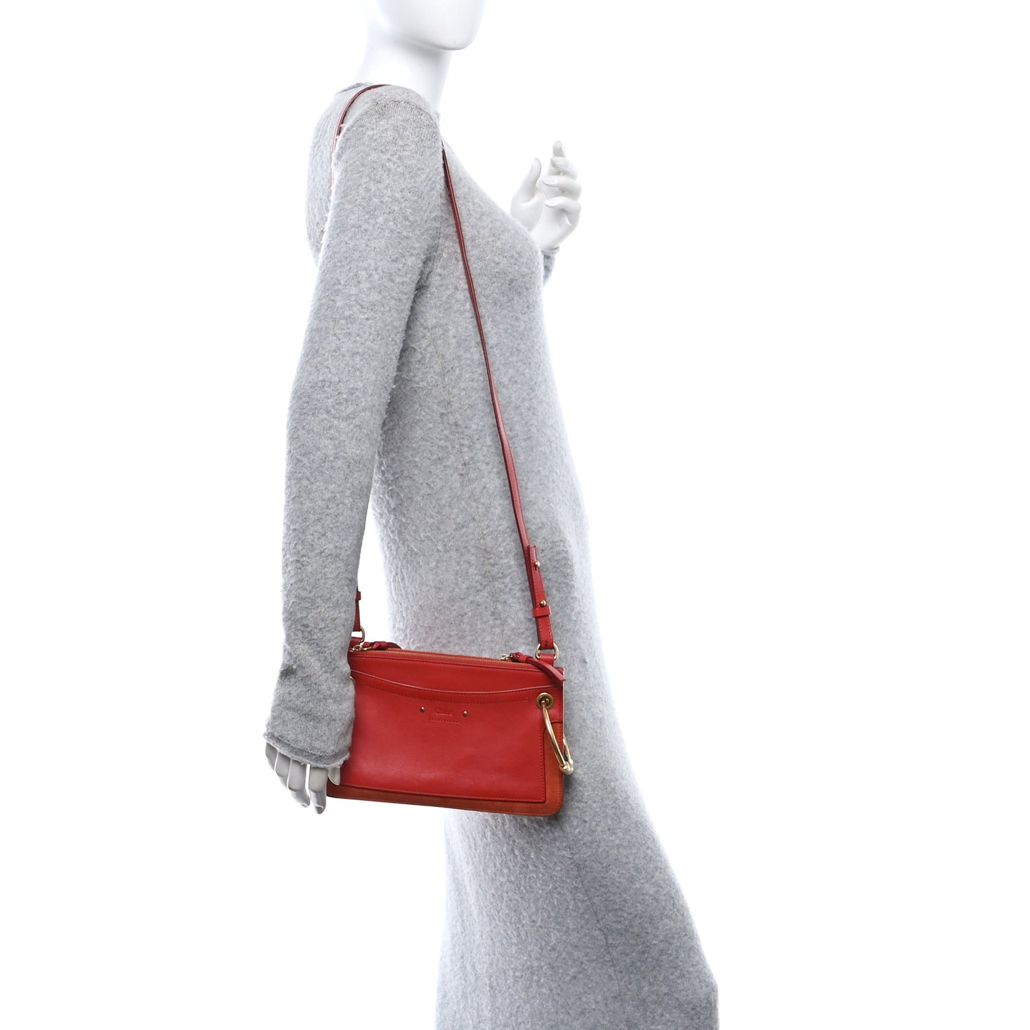 Calfskin Suede Mini Roy Bag Earthy Red
