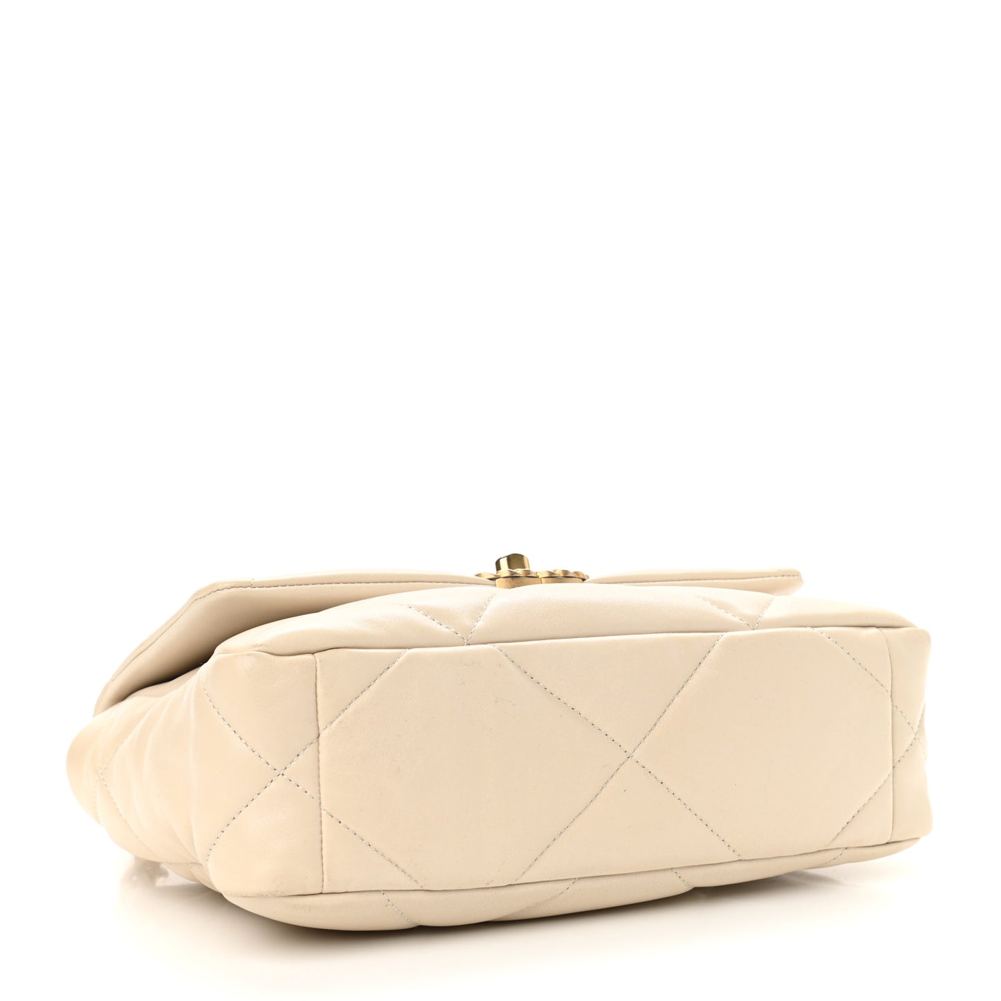 Lambskin Quilted Medium Chanel 19 Flap Light Beige