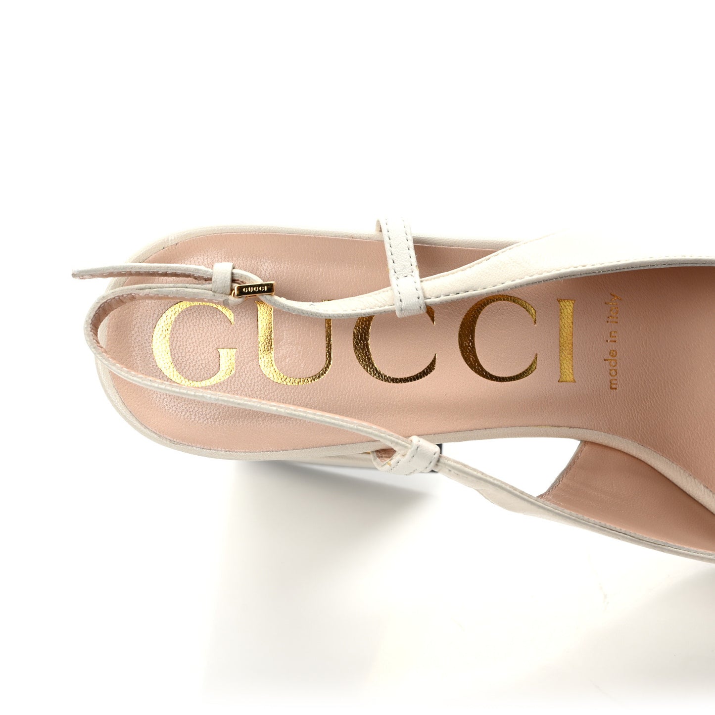 Malaga Kid Horsebit 75mm Slingback Pumps 39 Mystic White