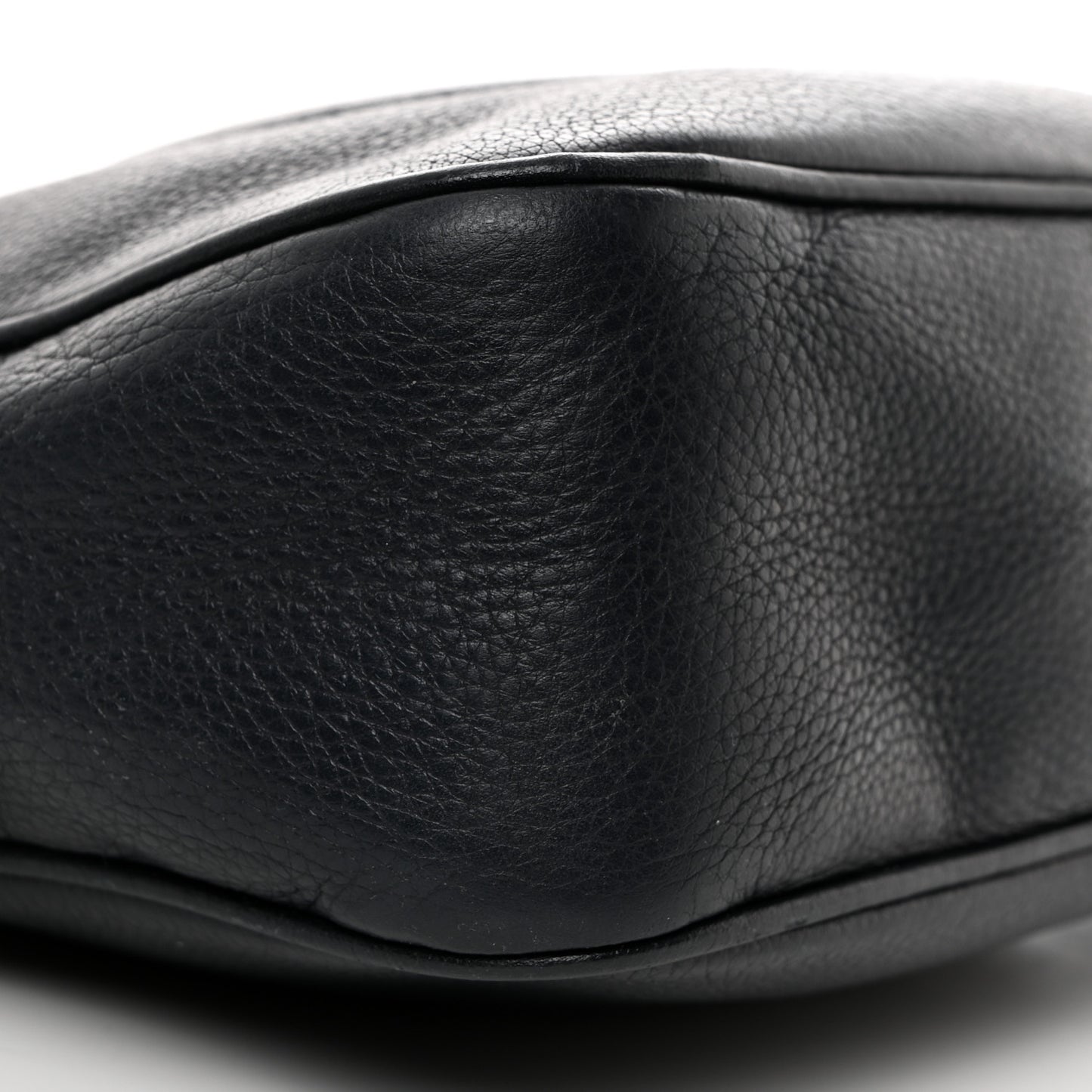 Pebbled Calfskin Small Soho Disco Bag Black