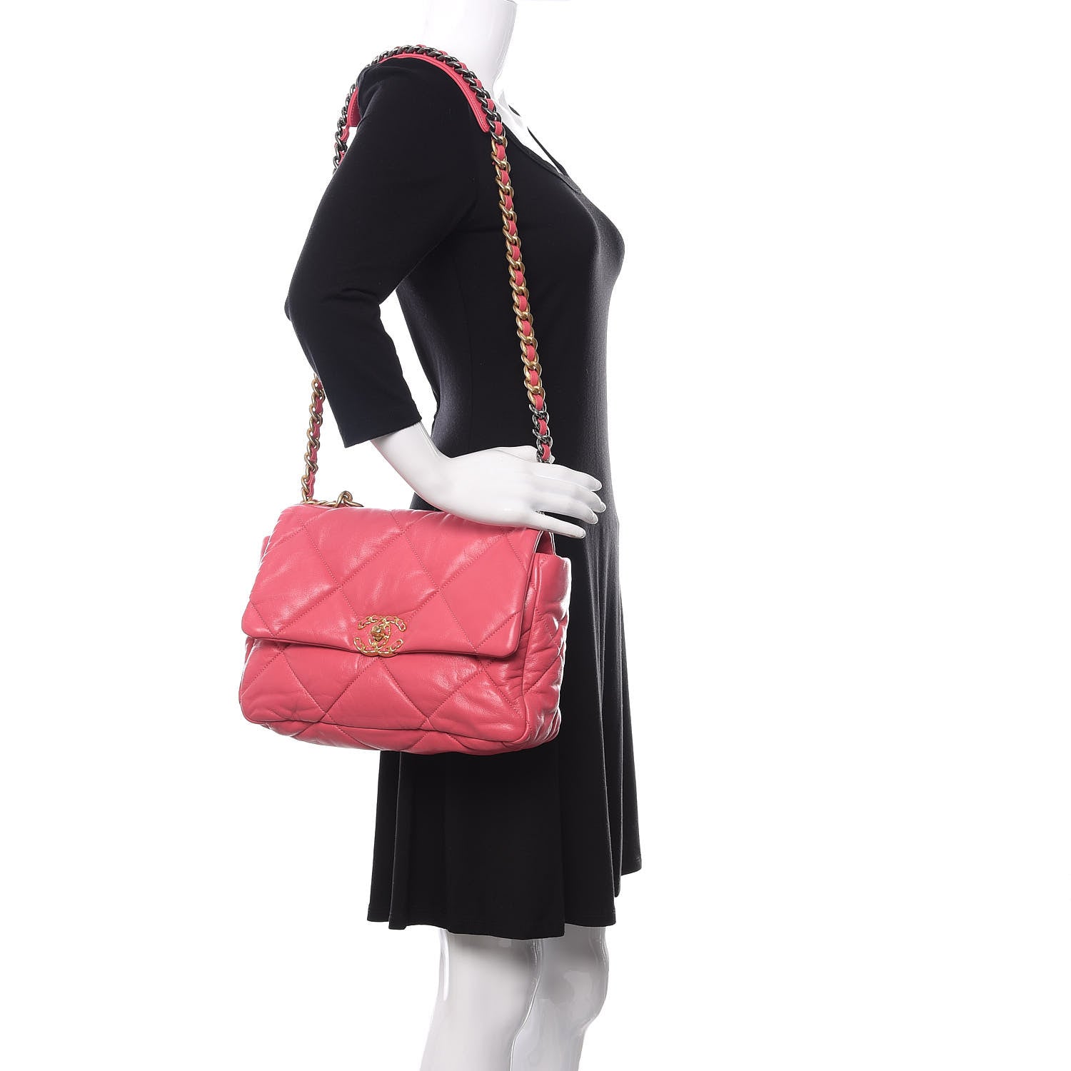 Chanel Goatskin Quilted Large 19 Flap Pink 2 of 11