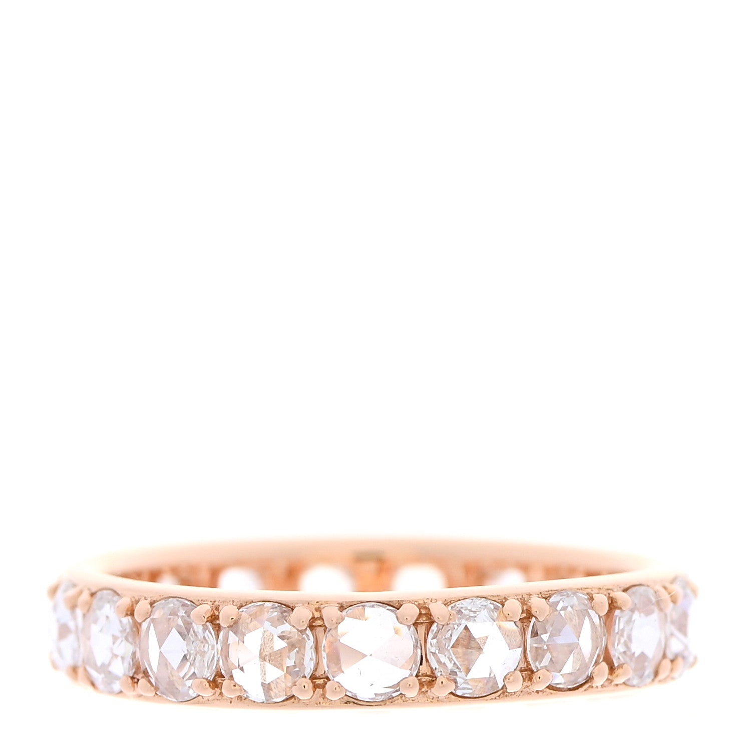 Tiffany 18K Rose Gold Diamond Metro Rose Cut Eternity Band Ring 51 5.75 3 of 5