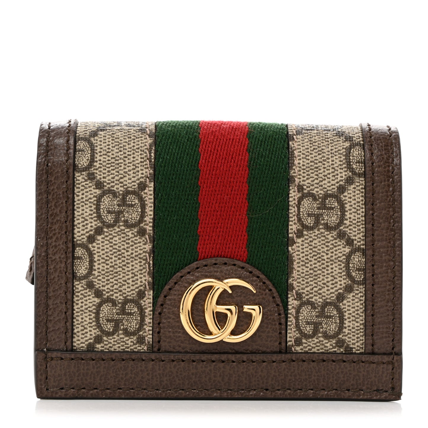 GG Supreme Monogram Web Ophidia Card Case Beige New Acero