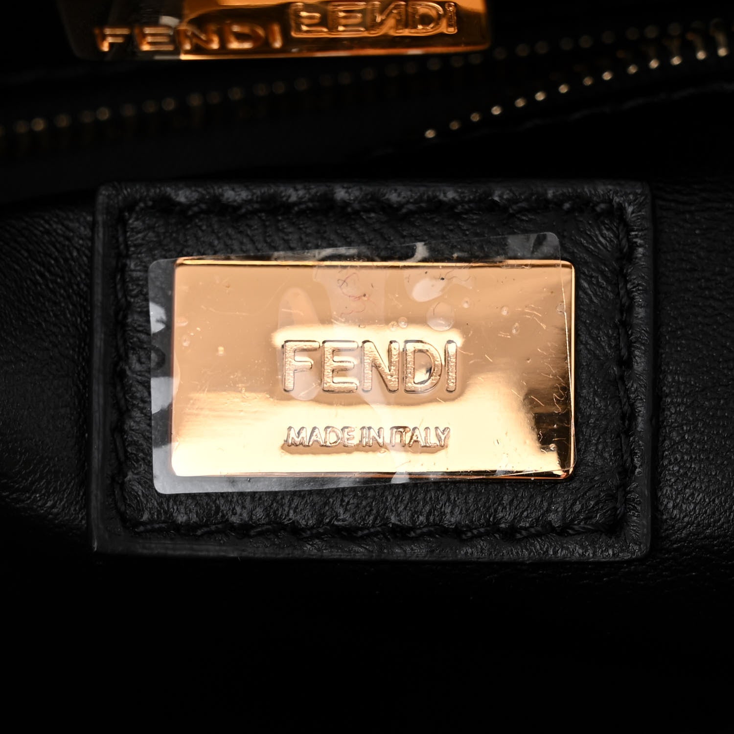 Fendi Vitello Catalan Mirror Sequin FF 1974 Embroidered Mini Peekaboo Iconic Satchel Tobacco Moro Sand Black 6 of 11