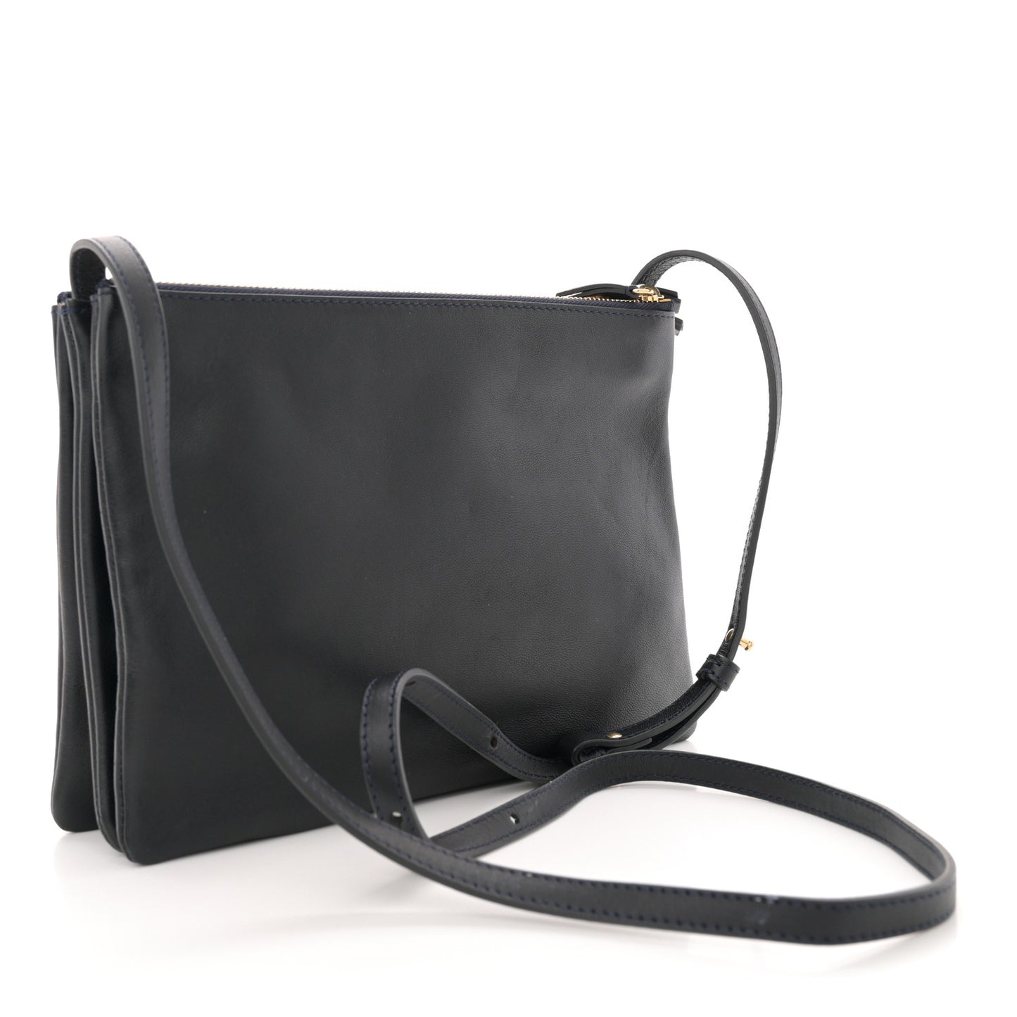 Lambskin Large Trio Crossbody Bag Navy Blue