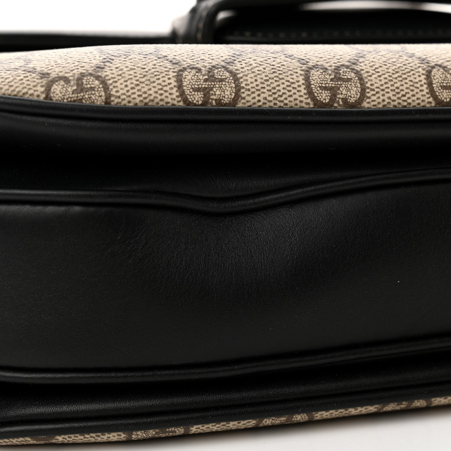GG Supreme Monogram Horsebit 1955 Soft Small Shoulder Bag Beige Black