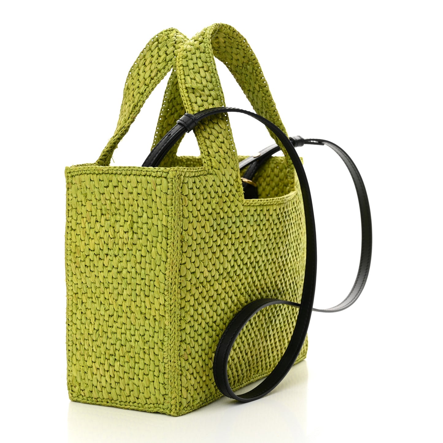 Raffia Small Paula Ibiza Logo Tote Meadow Green