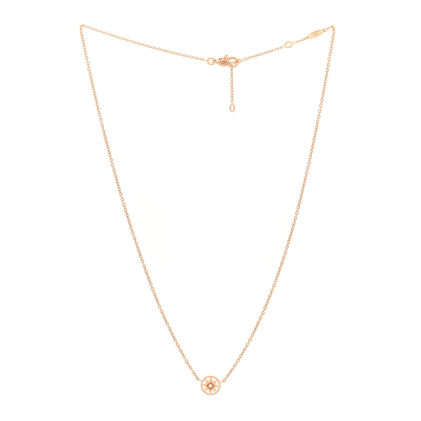 18K Rose Gold Diamond XS Rose Des Vents Necklace