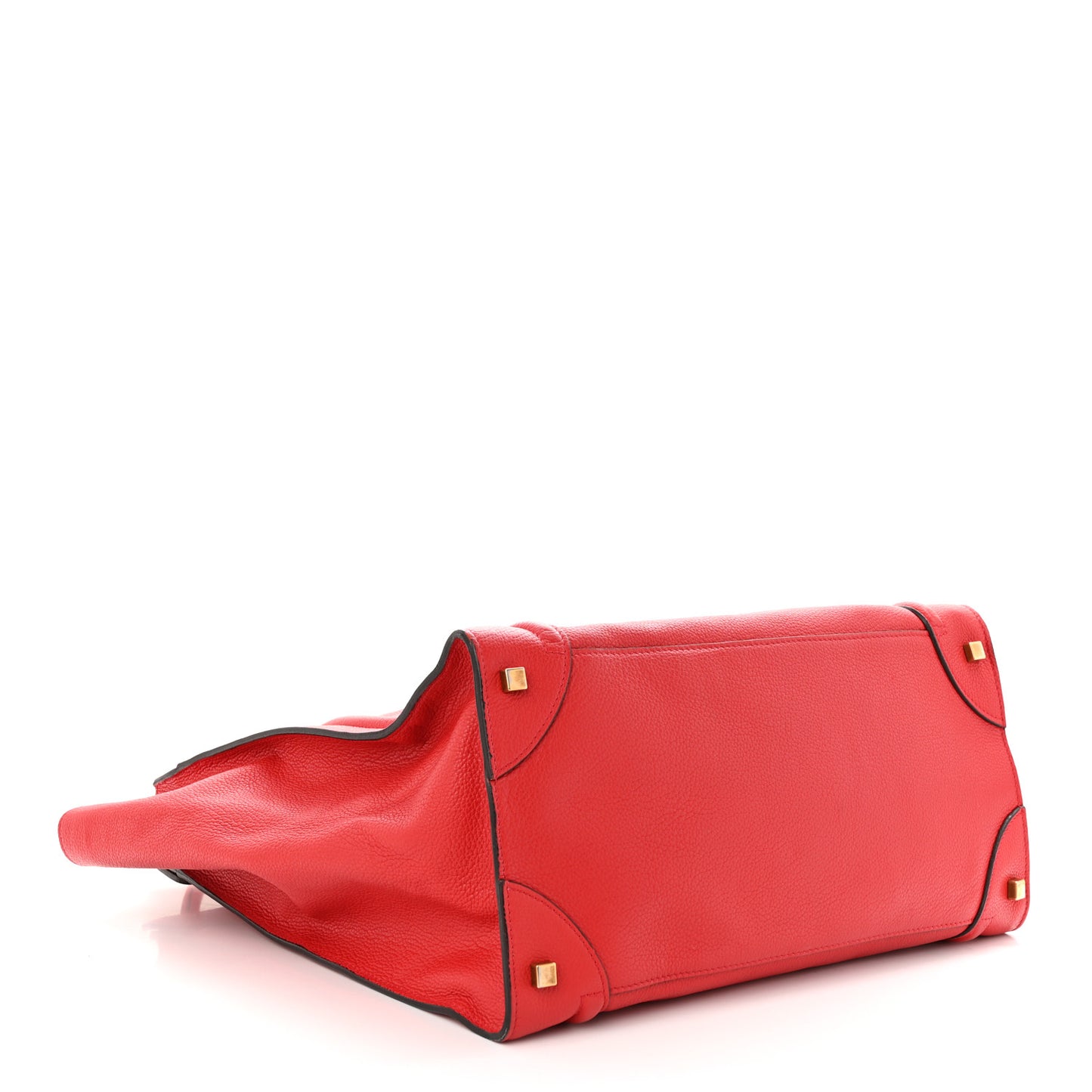 Drummed Calfskin Medium Luggage Coquelicot