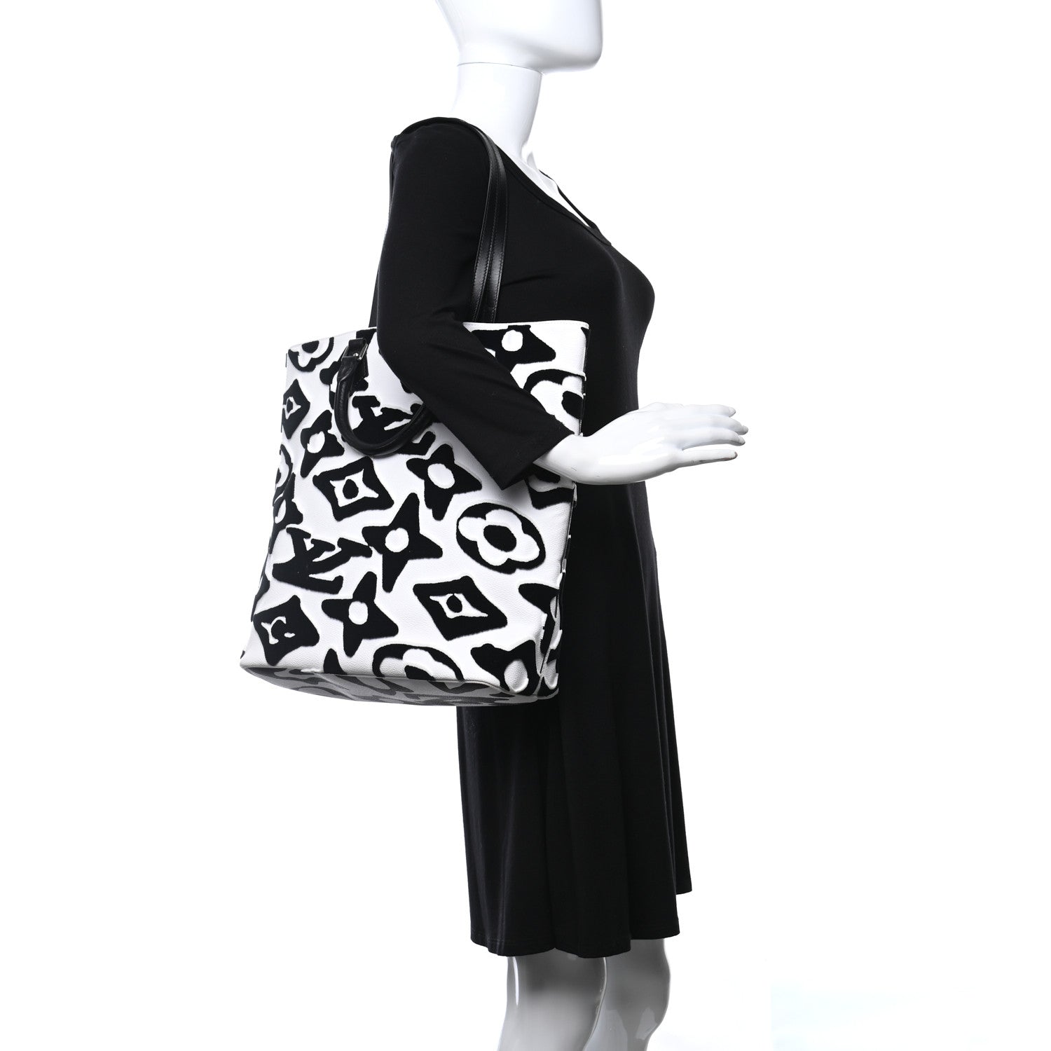 Louis Vuitton X UF Tufted Monogram Tufted Cabas White Black 2 of 10