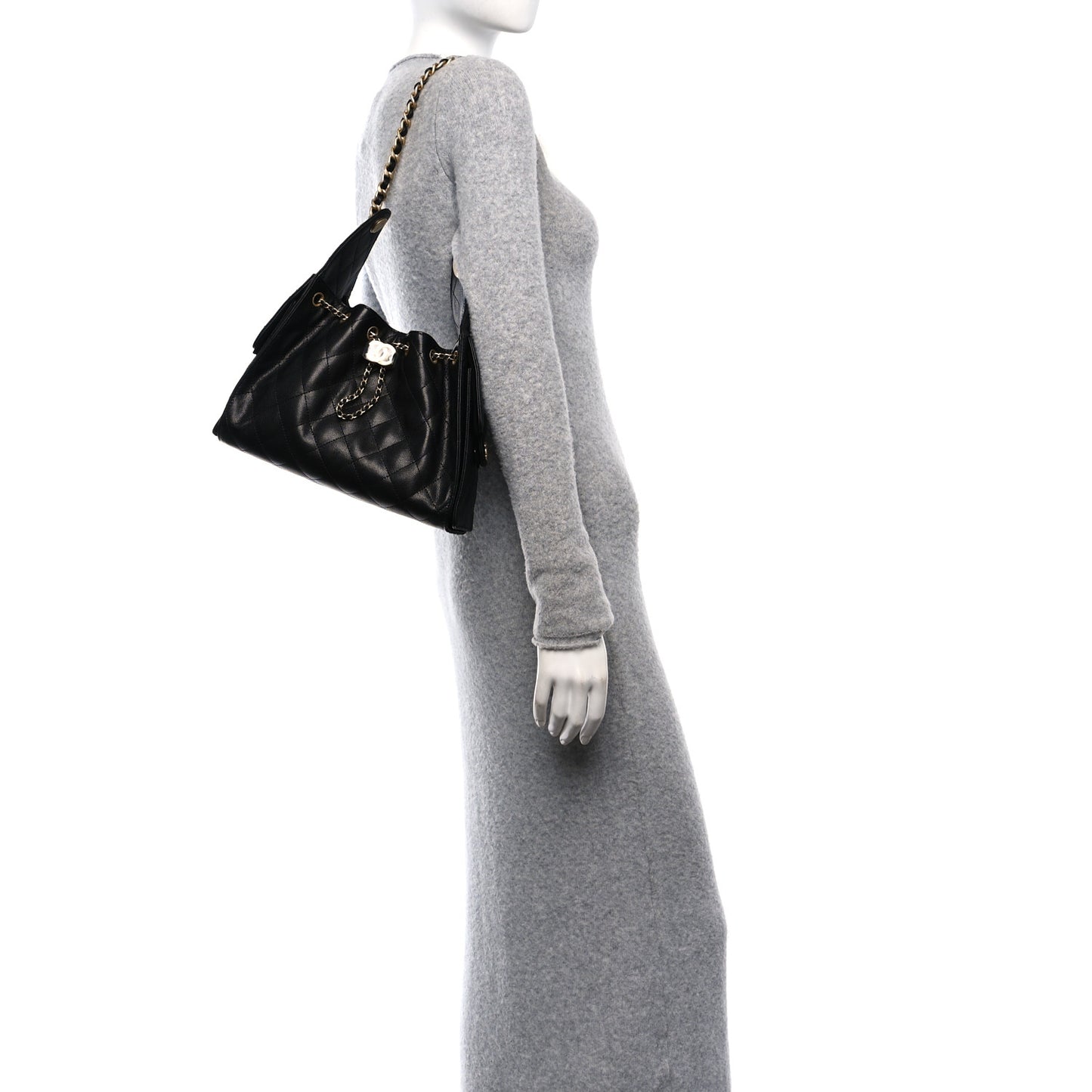 Caviar Quilted Small Chanel 25 Handbag Black