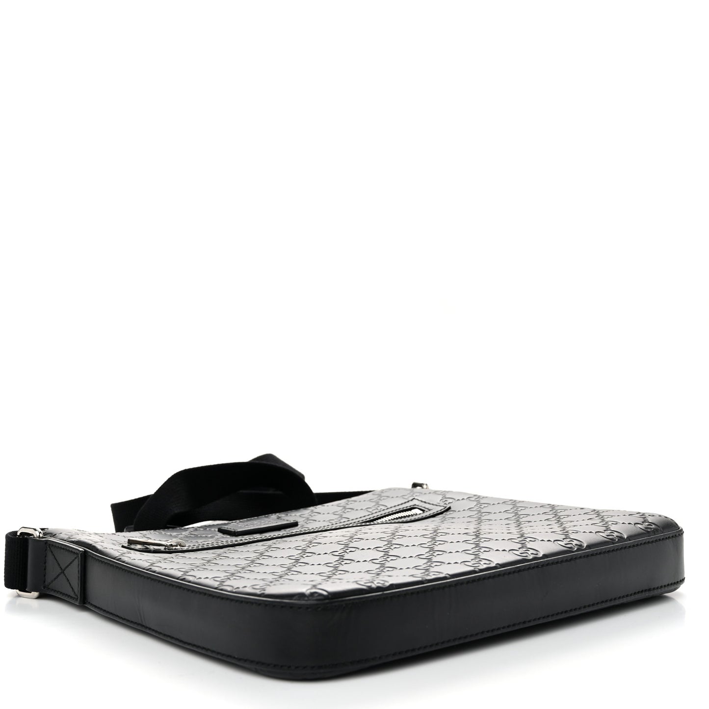 Guccissima Signature Medium Flat Messenger Bag Black