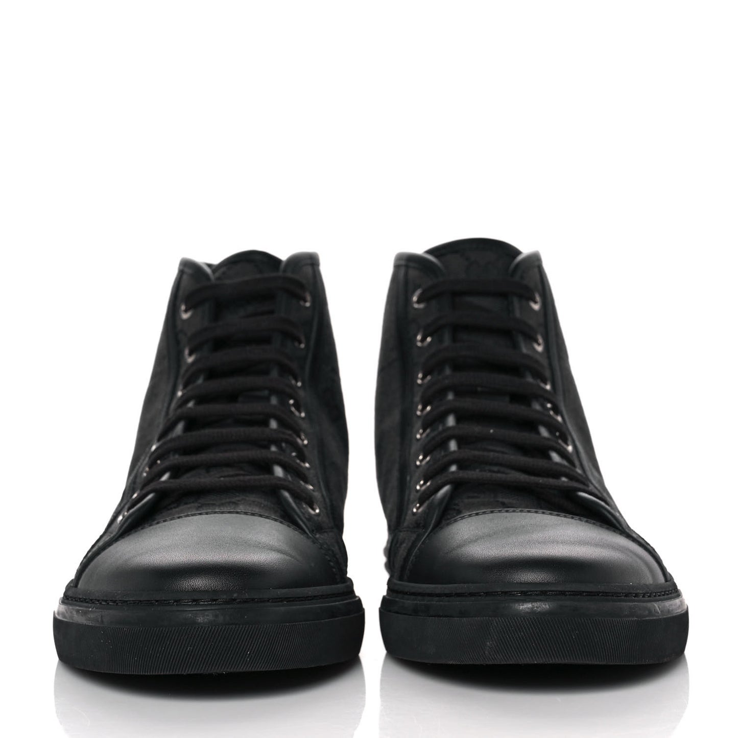 Monogram Mens High Top Sneakers 10 Black