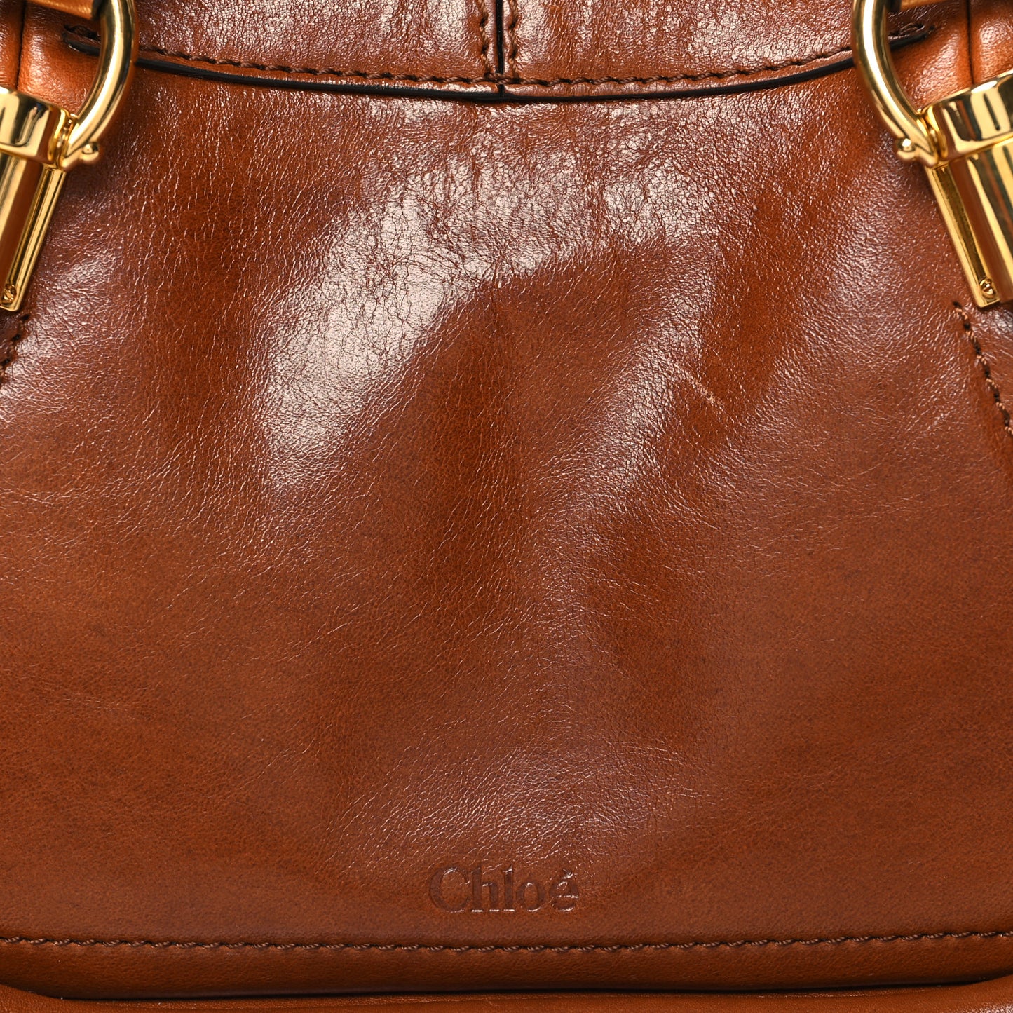 Shiny Calfskin Small Paraty 24 Clay Brown