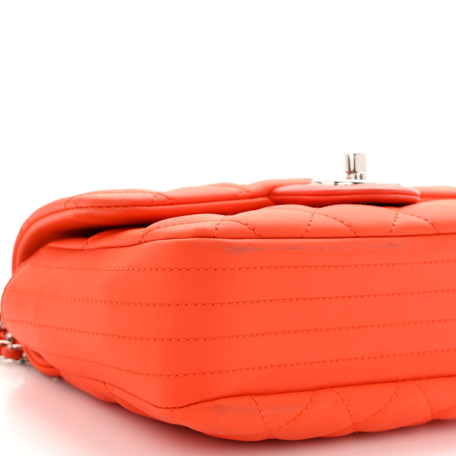 Chanel Rubber Quilted Lambskin Mini Square Coco Rain Flap Orange 9 of 10