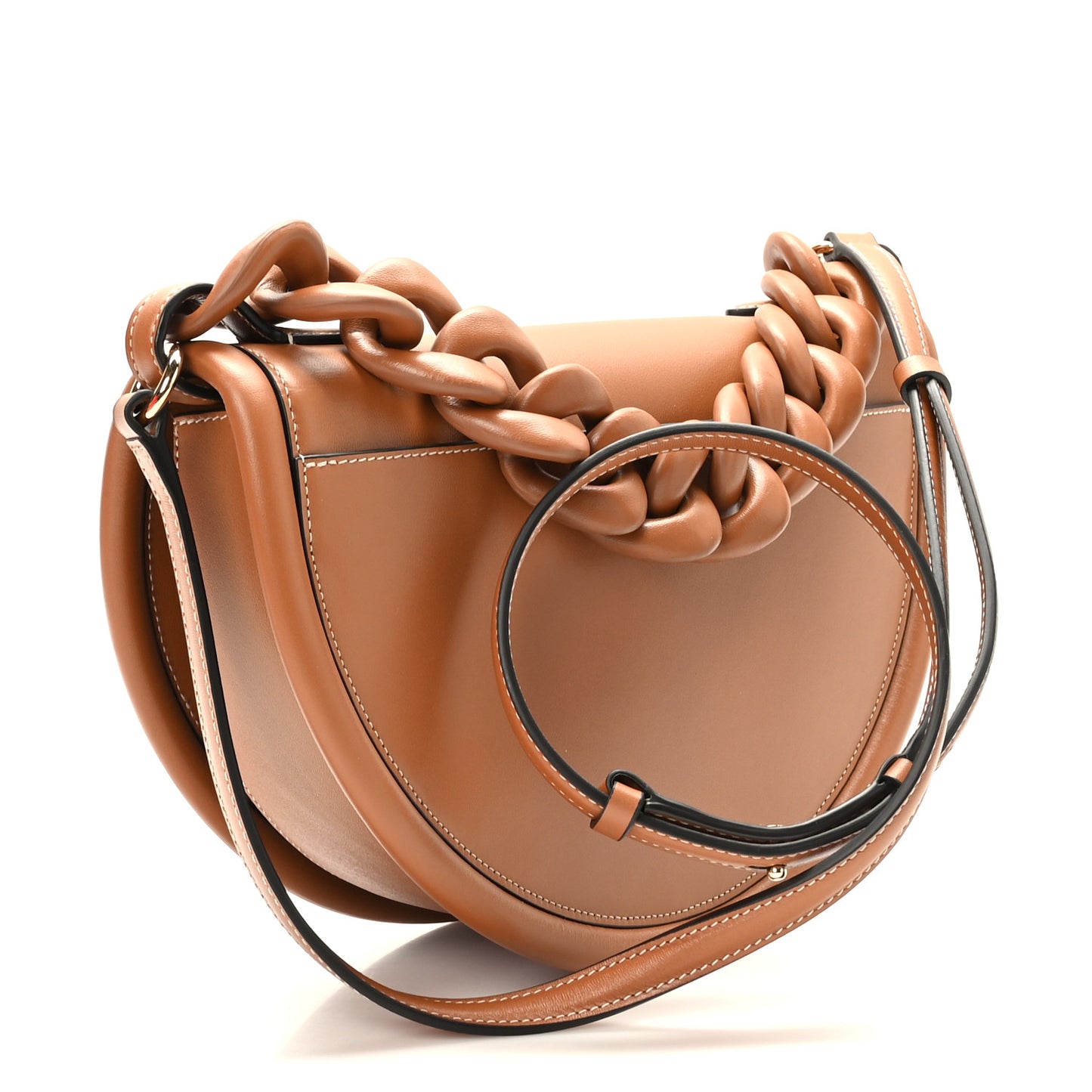 Calfskin Aura Shoulder Bag Brown