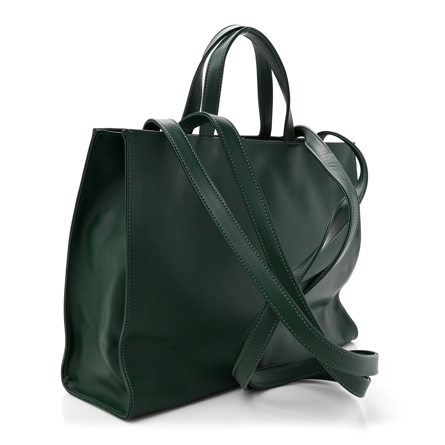 Telfar Vegan Leather Medium Shopping Bag Dark Olive 3 of 14