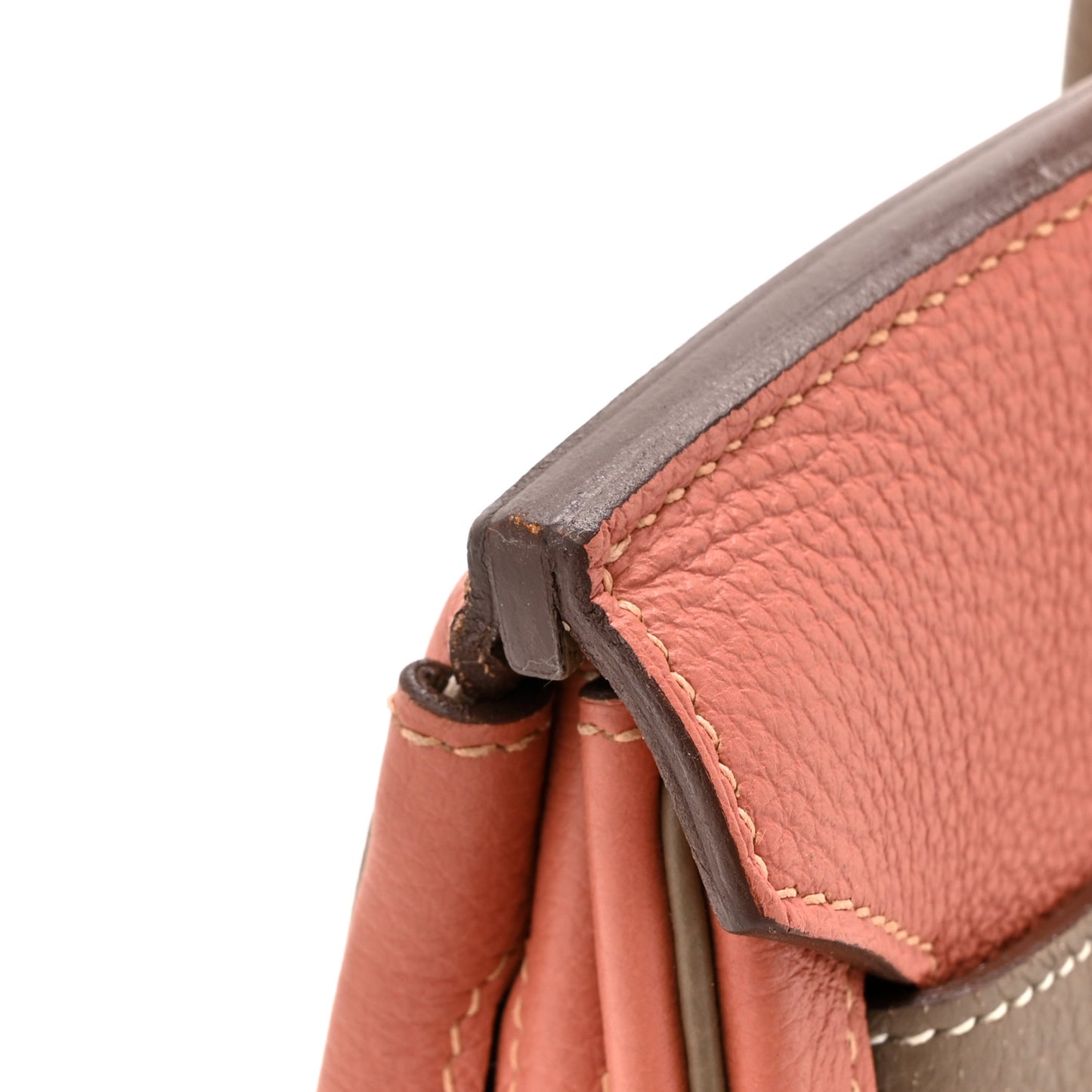 Togo Bi-Color Horseshoe Birkin 30 Rose Tea Etoupe