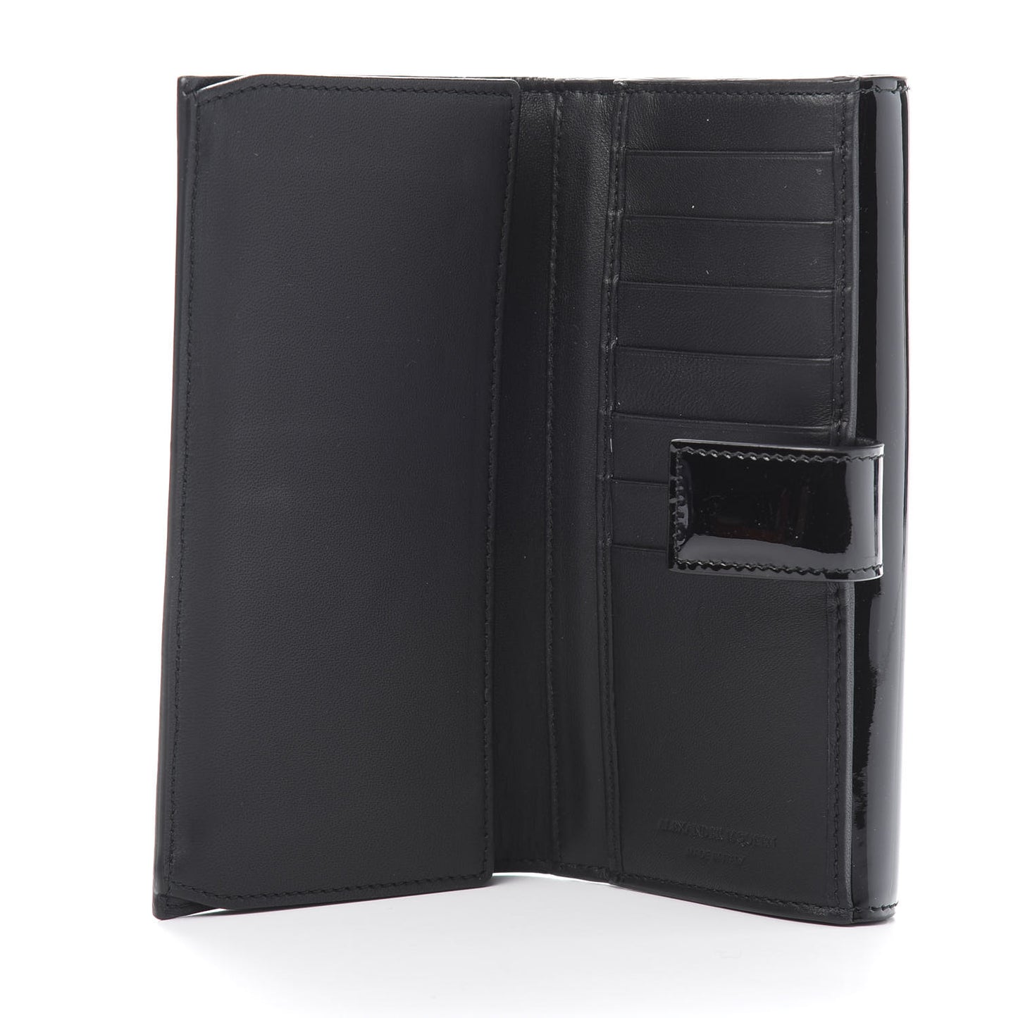 Patent Skull Continental Wallet Black