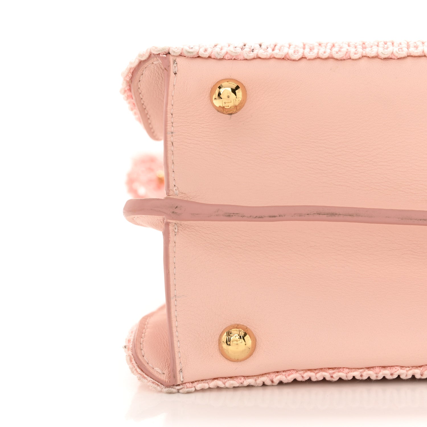 Fendi Calfskin Lace Medium Peekaboo I SEE U Satchel Pink Multicolor 13 of 13