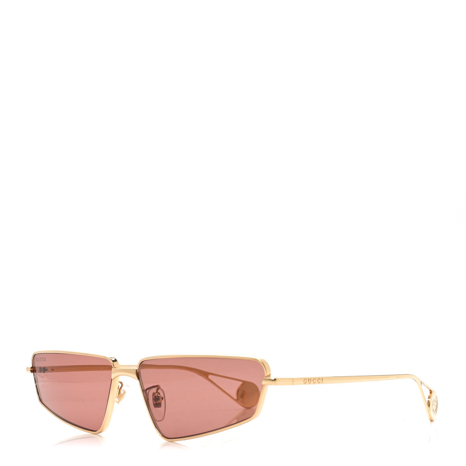 New Gucci GG0537S Gucci Metal Cat Eye Sunglasses GG0537S Gold 1795418  main image 3