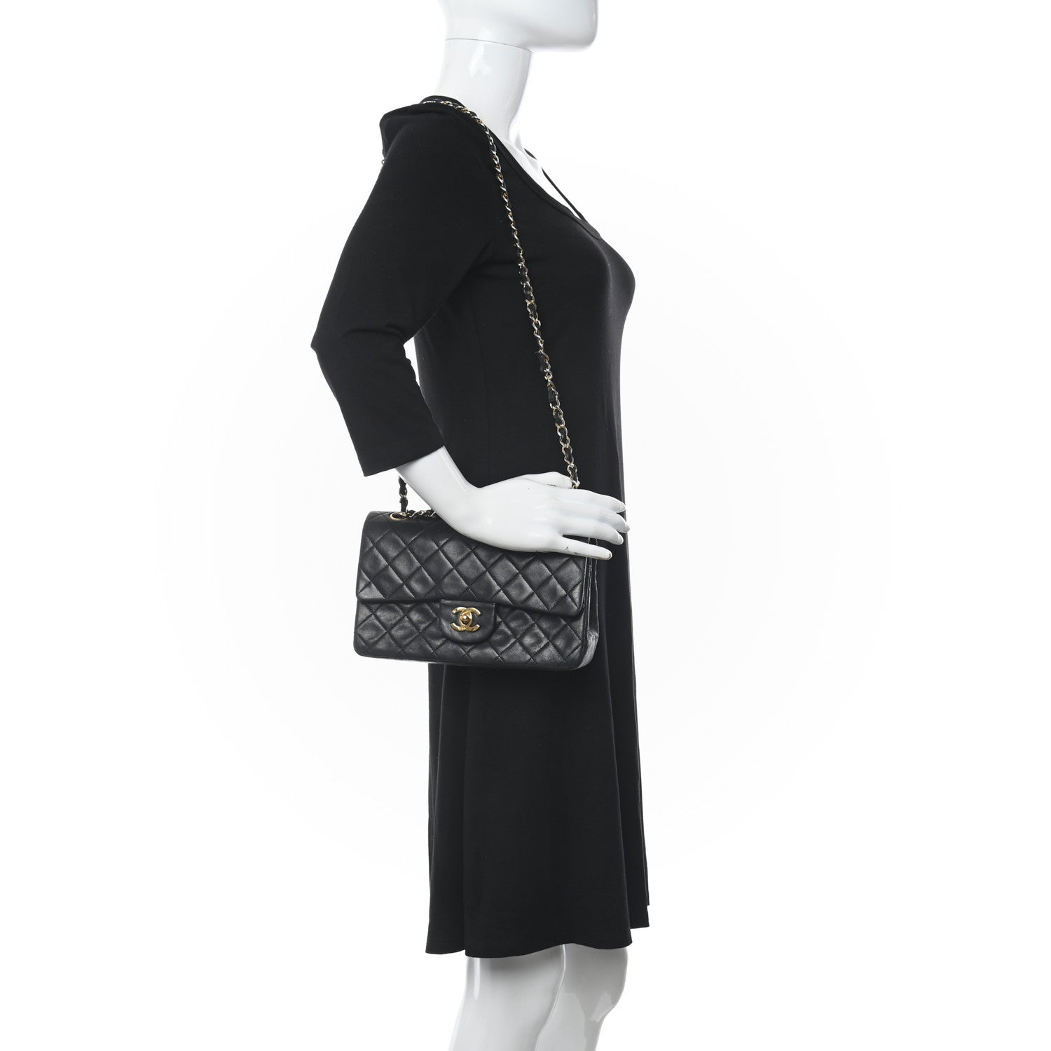 Chanel Lambskin Quilted Small Double Flap Black 2 of 15