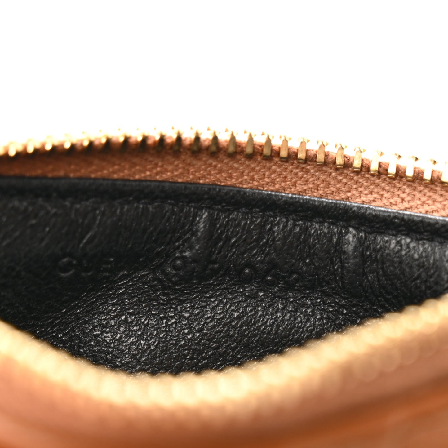 Grain De Poudre Matelasse Chevron Monogram Fragments Zippered Card Case Cork