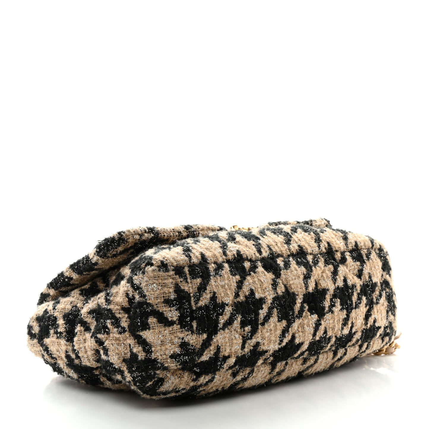 Tweed Maxi Chanel 19 Flap Black Beige