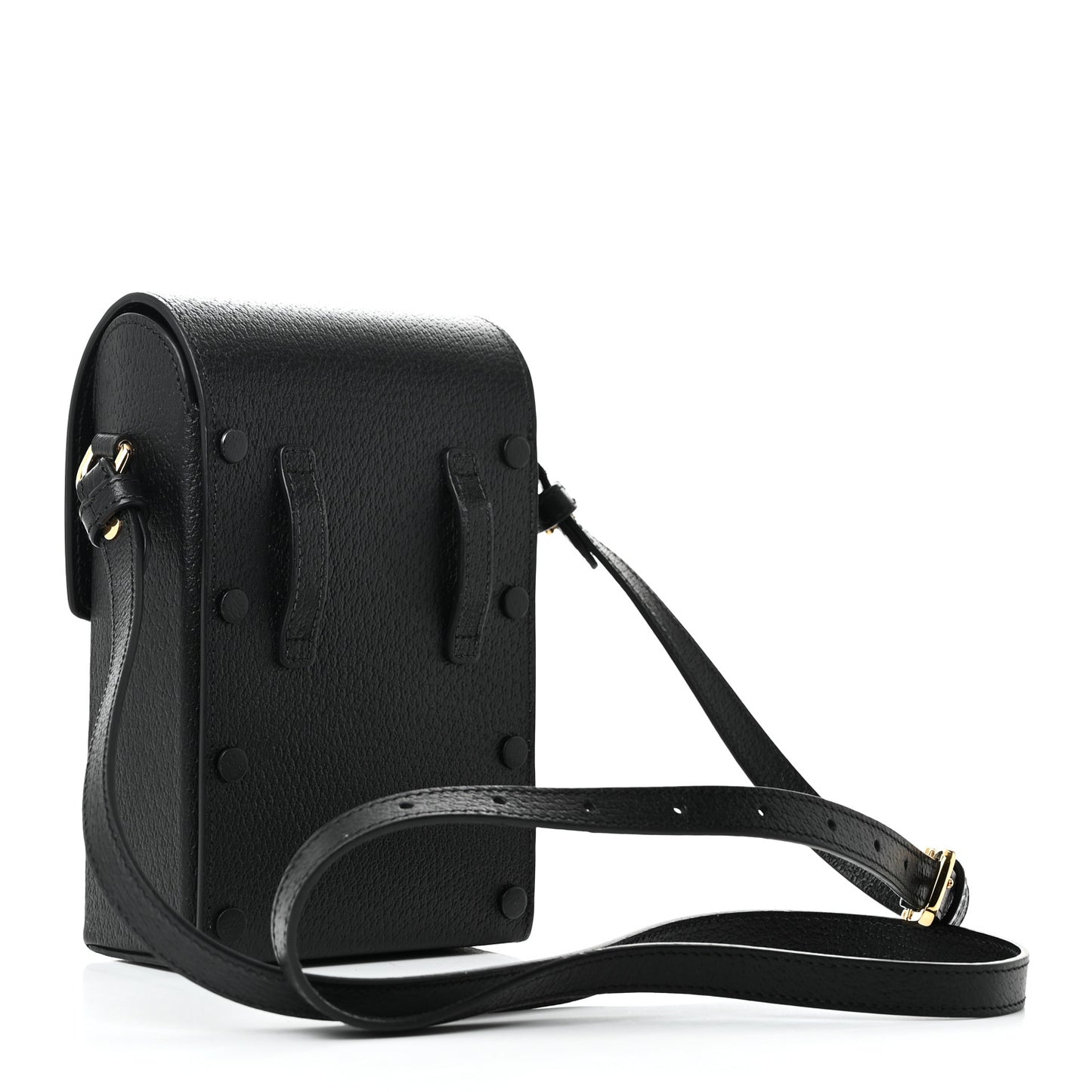 Dollar Calfskin Vertical Horsebit 1955 Crossbody Bag Black