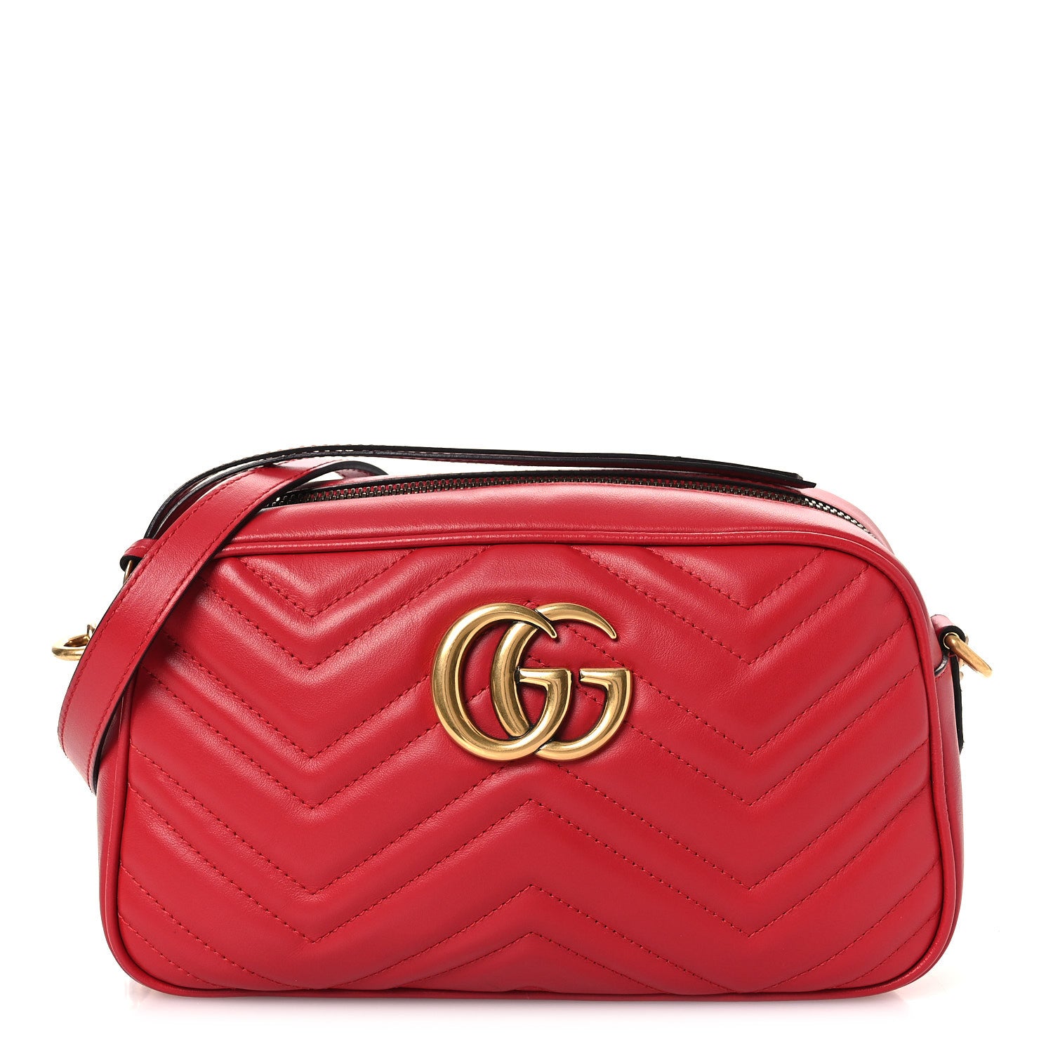 Gucci Calfskin Matelasse Small GG Marmont Chain Shoulder Bag
