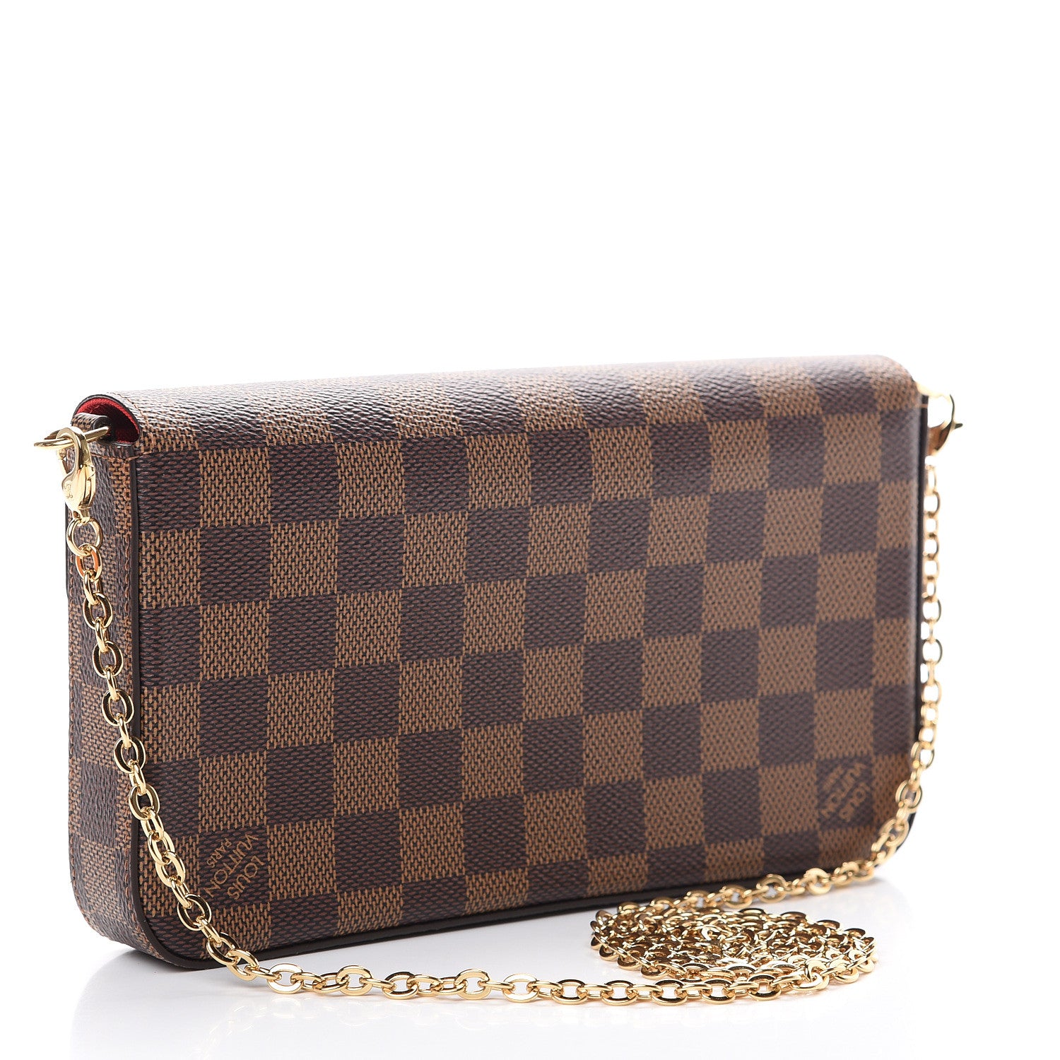 Louis Vuitton Damier Ebene Pochette Felicie Chain Wallet 2 of 10