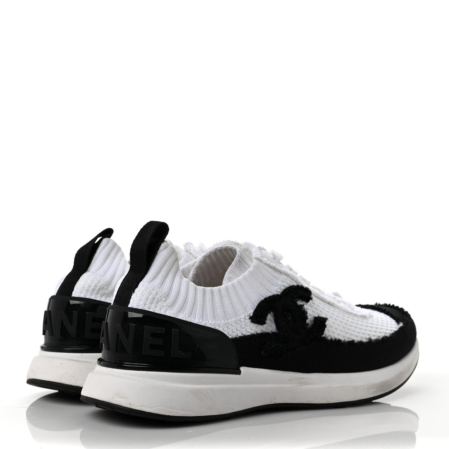 Knit Womens CC Sneakers 37 White Black
