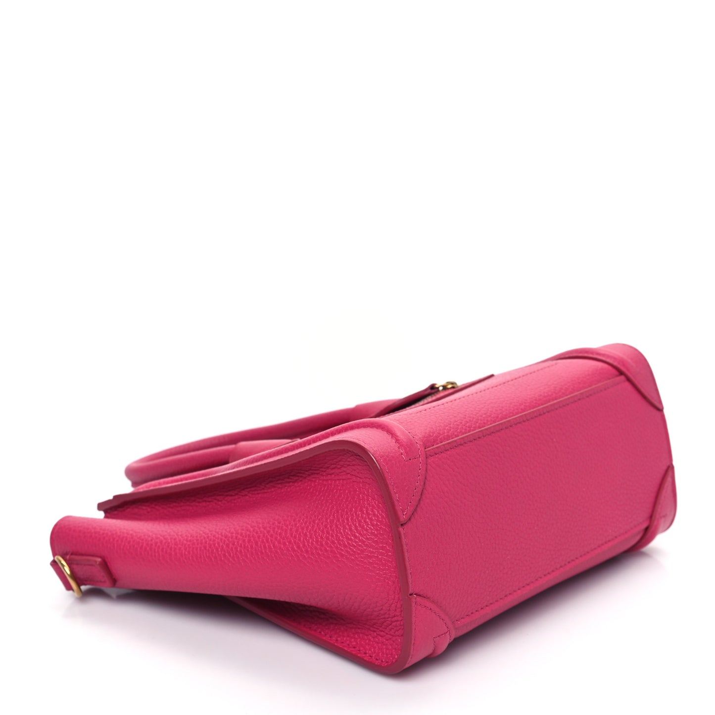Drummed Calfskin Nano Luggage Fuchsia