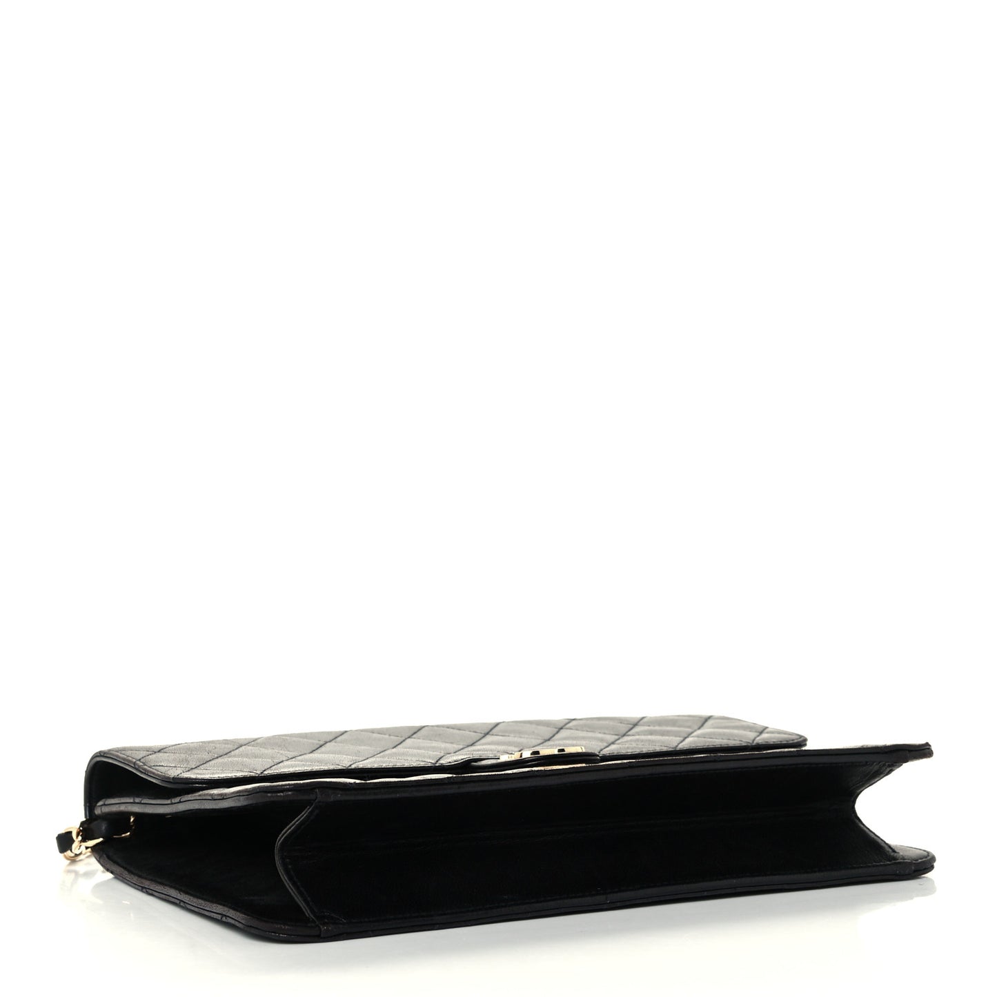 Lambskin Quilted Jumbo Single Flap Black