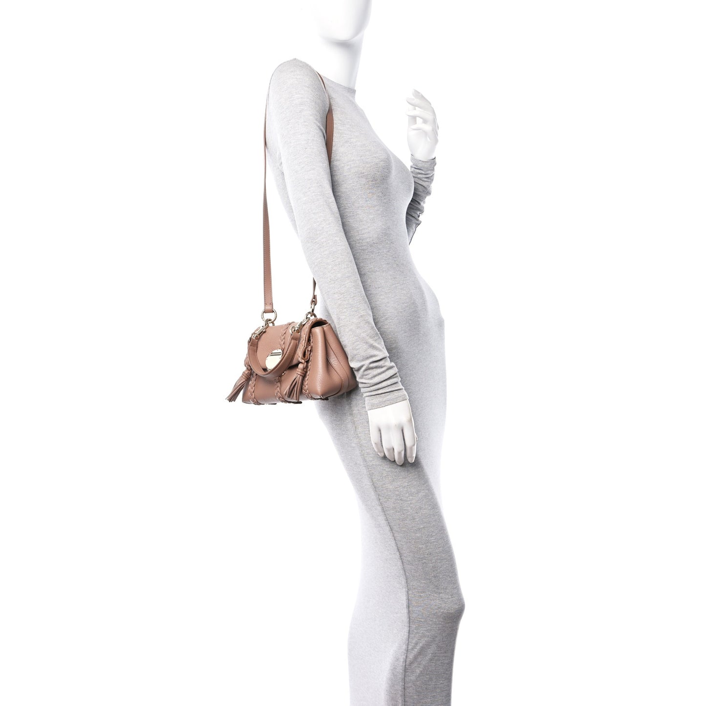 Grained Calfskin Mini Penelope Soft Shoulder Bag Woodrose