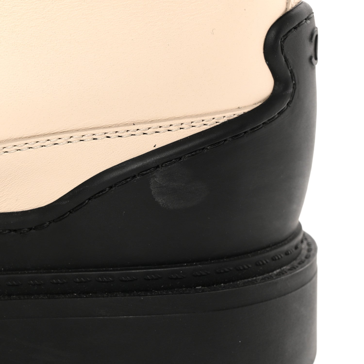 Chanel Calfskin Shearling CC Lace Up Boots 39 Black White 8 of 12