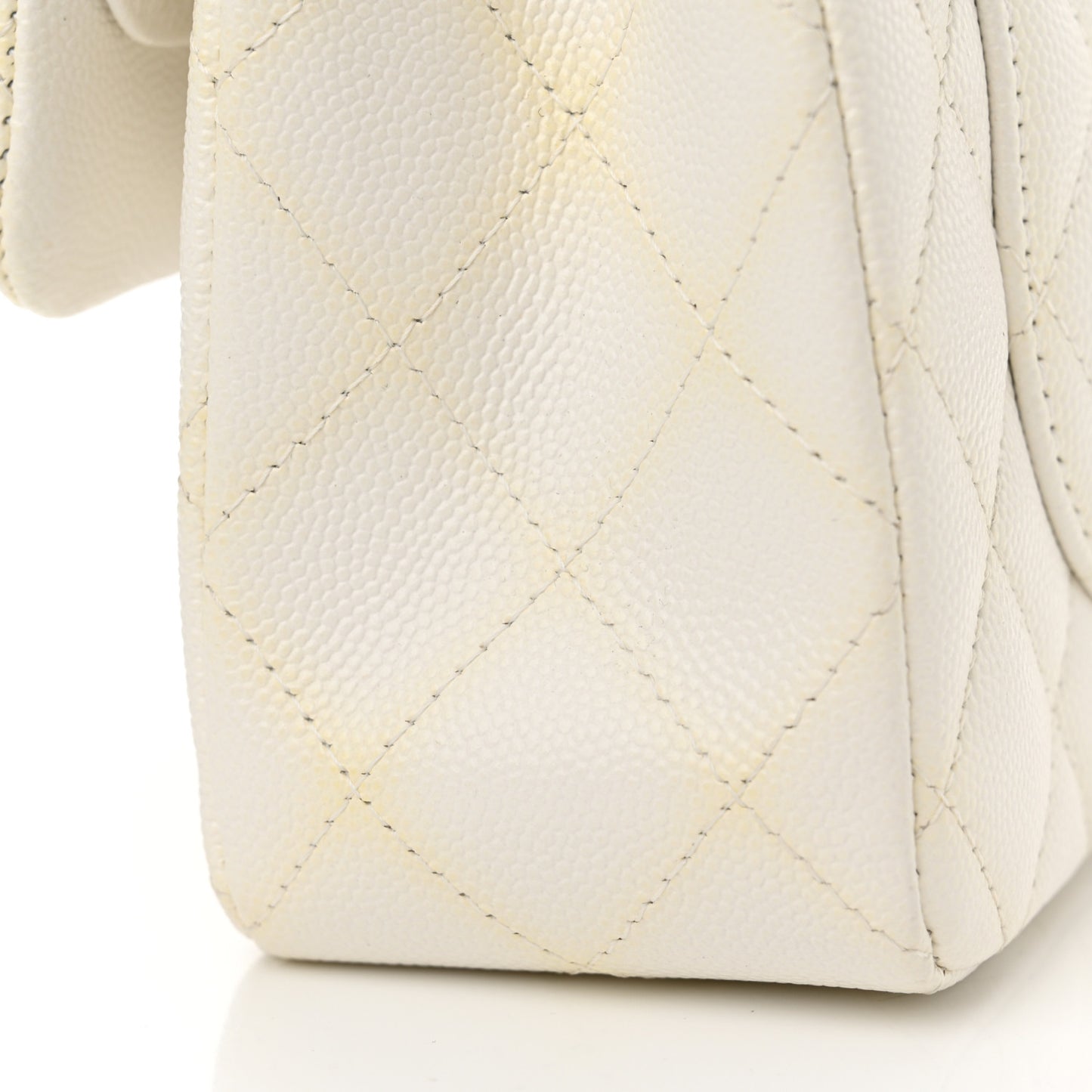 Caviar Quilted Small Double Flap White