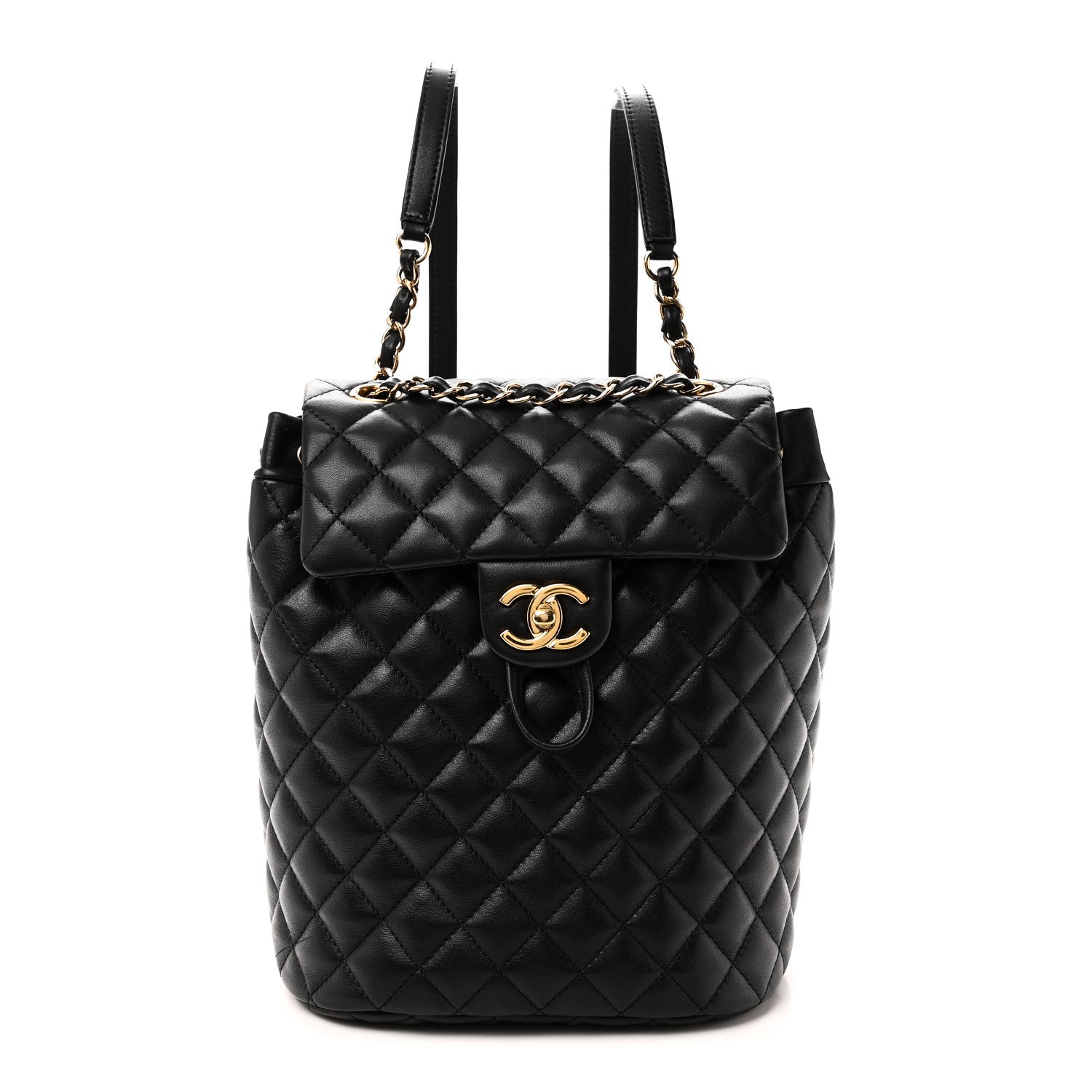 Chanel Lambskin Quilted Small Urban Spirit Backpack Black Black