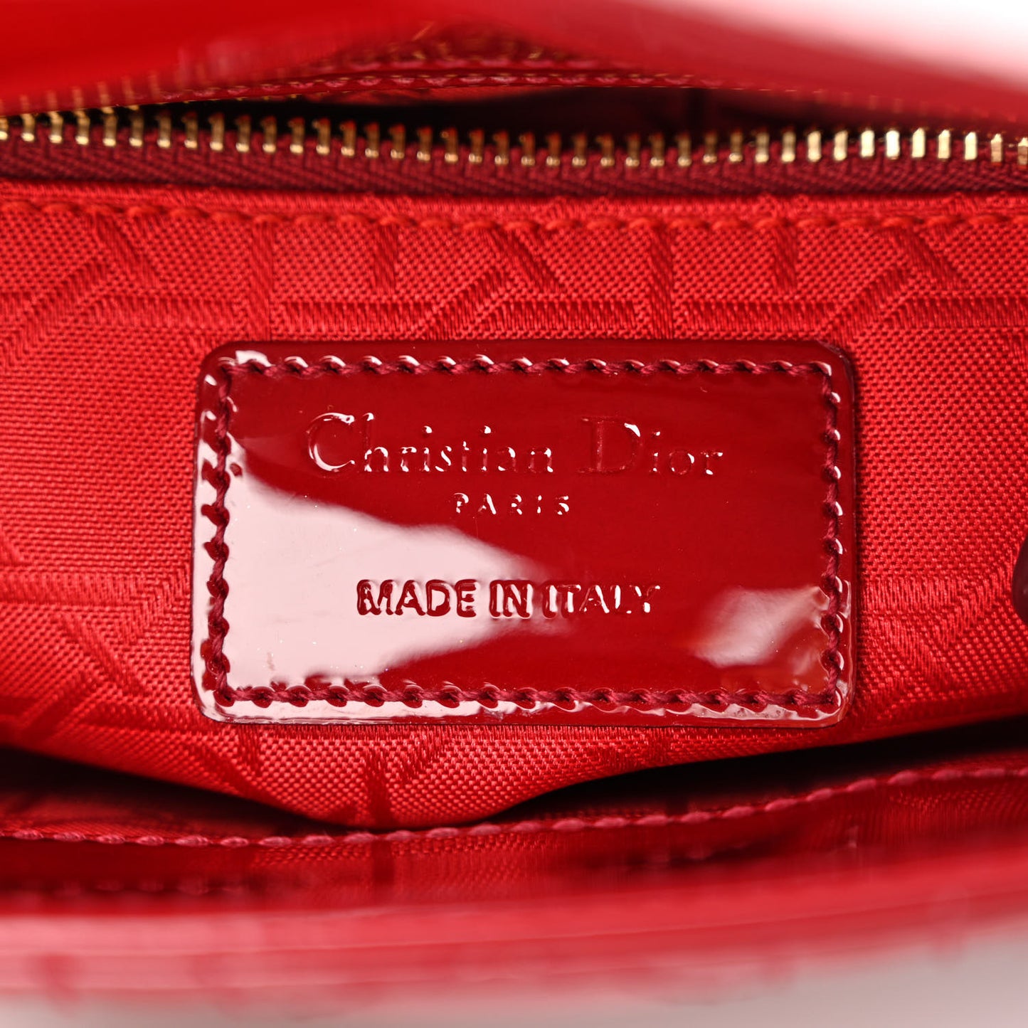 Patent Cannage Mini Lady Dior Red