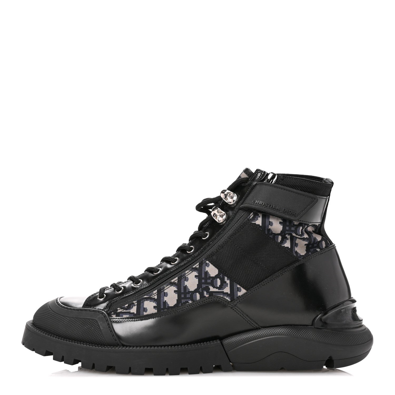 Christian Dior Oblique Polished Calfskin Mens Combat Ankle Boots