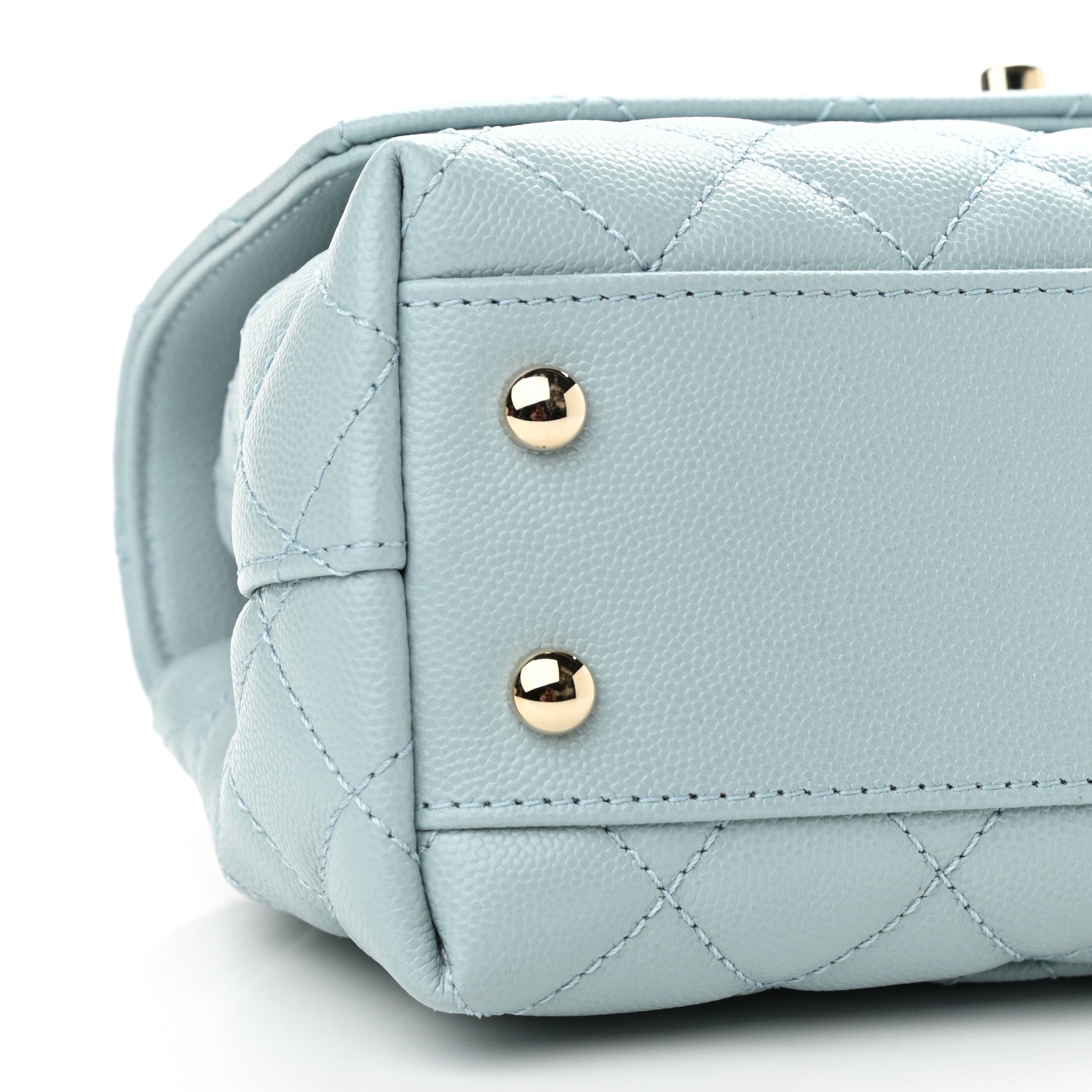 Chanel Caviar Quilted Mini Coco Handle Flap Light Blue 9 of 11