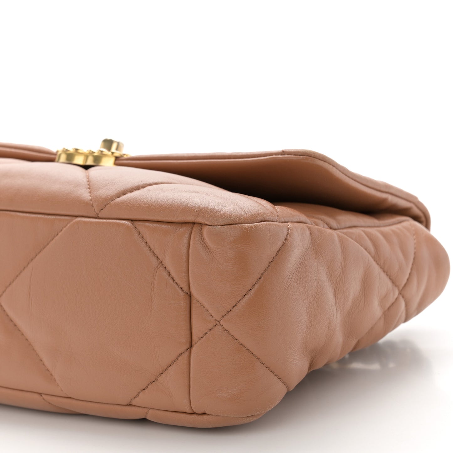Lambskin Quilted Medium Chanel 19 Flap Brown