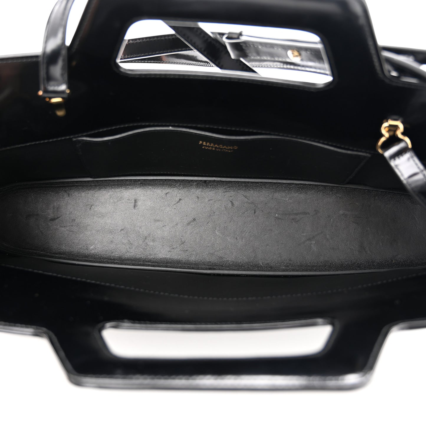 Brushed Off Calfskin Wanda East West Top Handle Bag Black