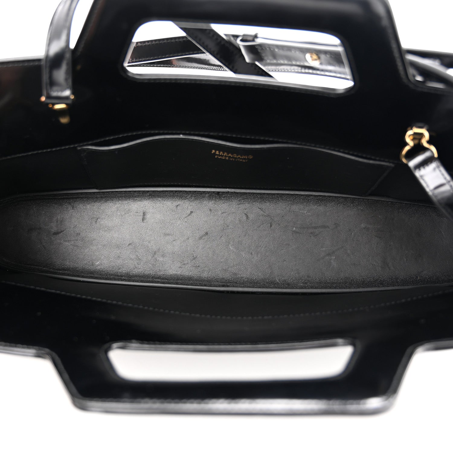 Salvatore Ferragamo Brushed Off Calfskin Wanda East West Top Handle Bag Black 5 of 12