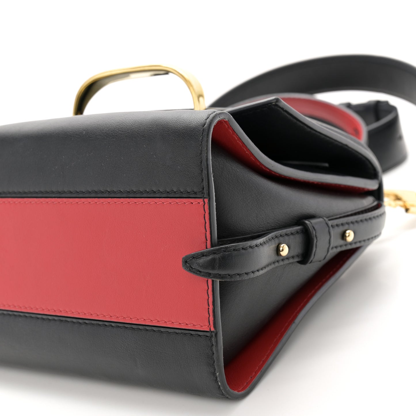 Calfskin The Small Story Bag Black Red