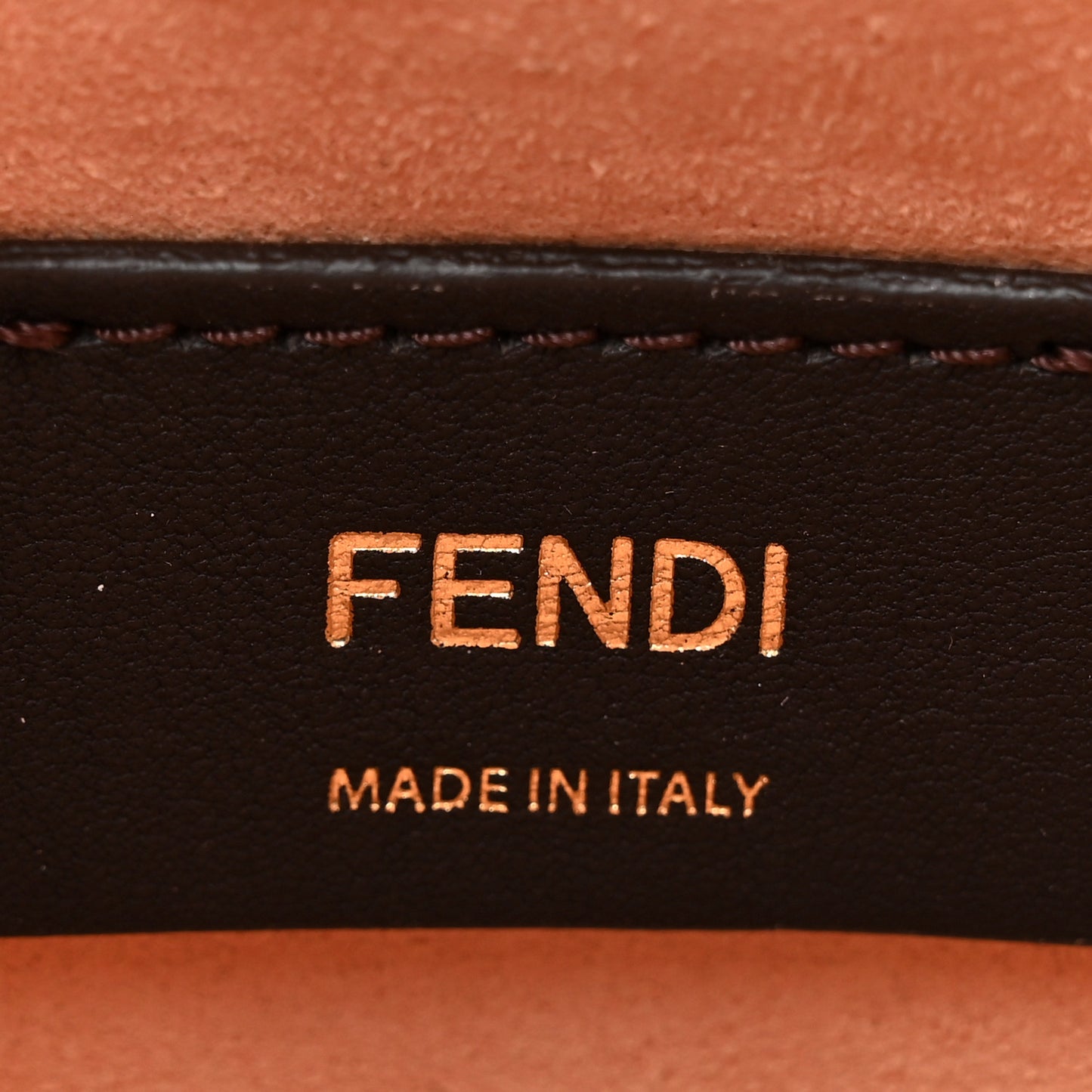 Shearling Suede F is Fendi Logo Embossed Mini Mon Tresor Bucket Bag Light Rose